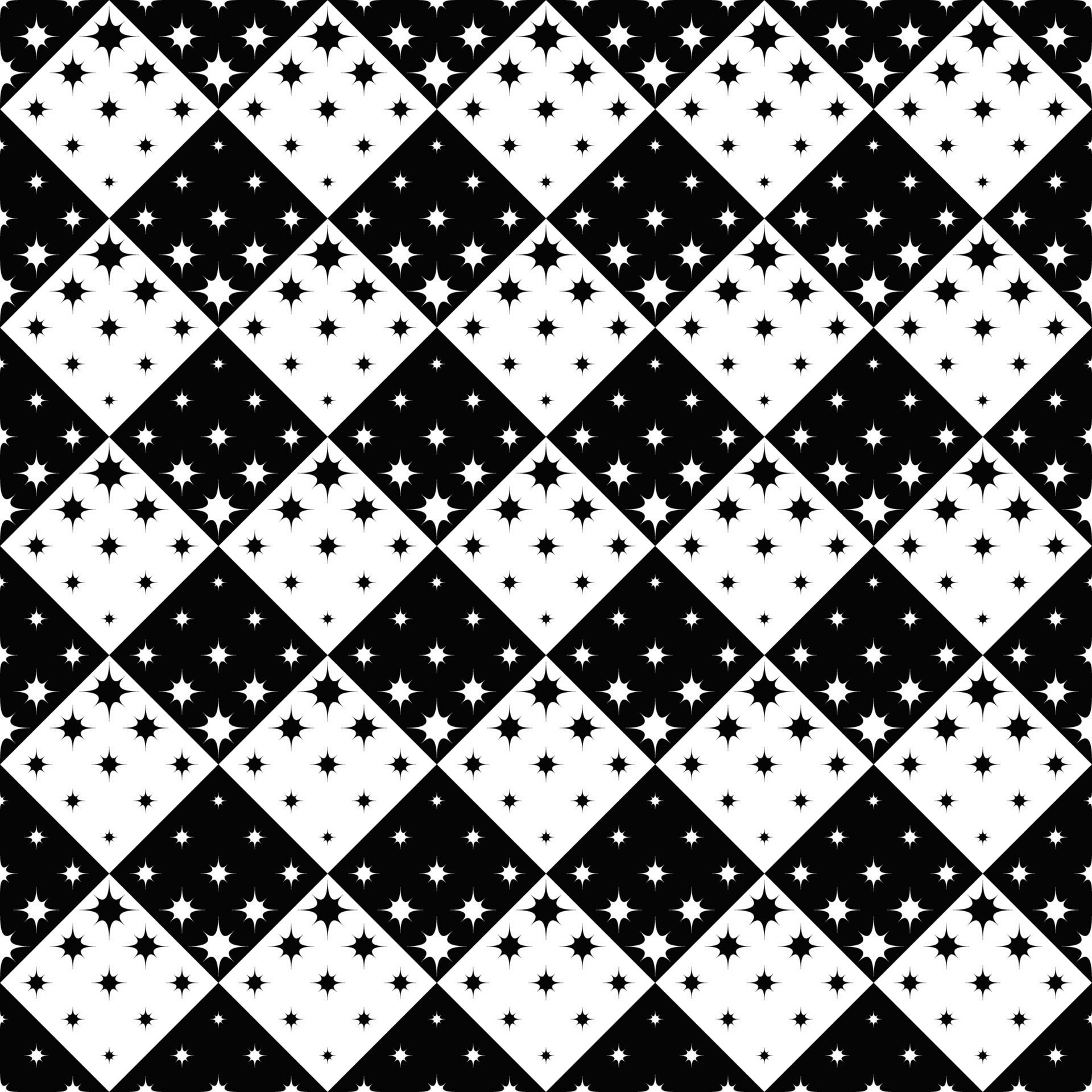 Geometrical seamless monochrome curved star pattern background Free Vector