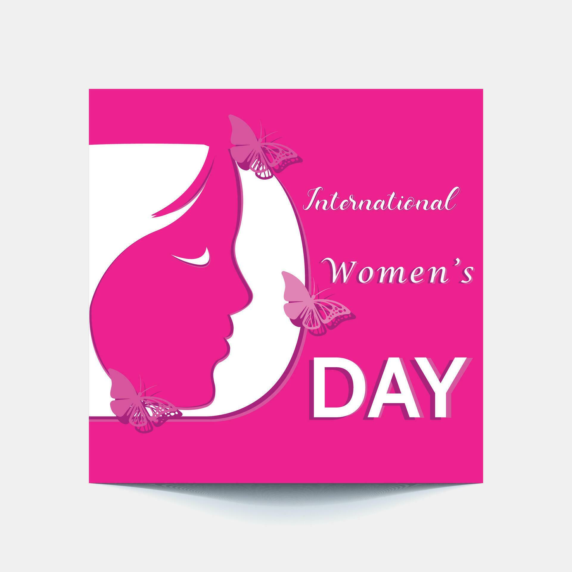 International Women’s Day 8 march with frame of flower and Paper art style. Stock Free