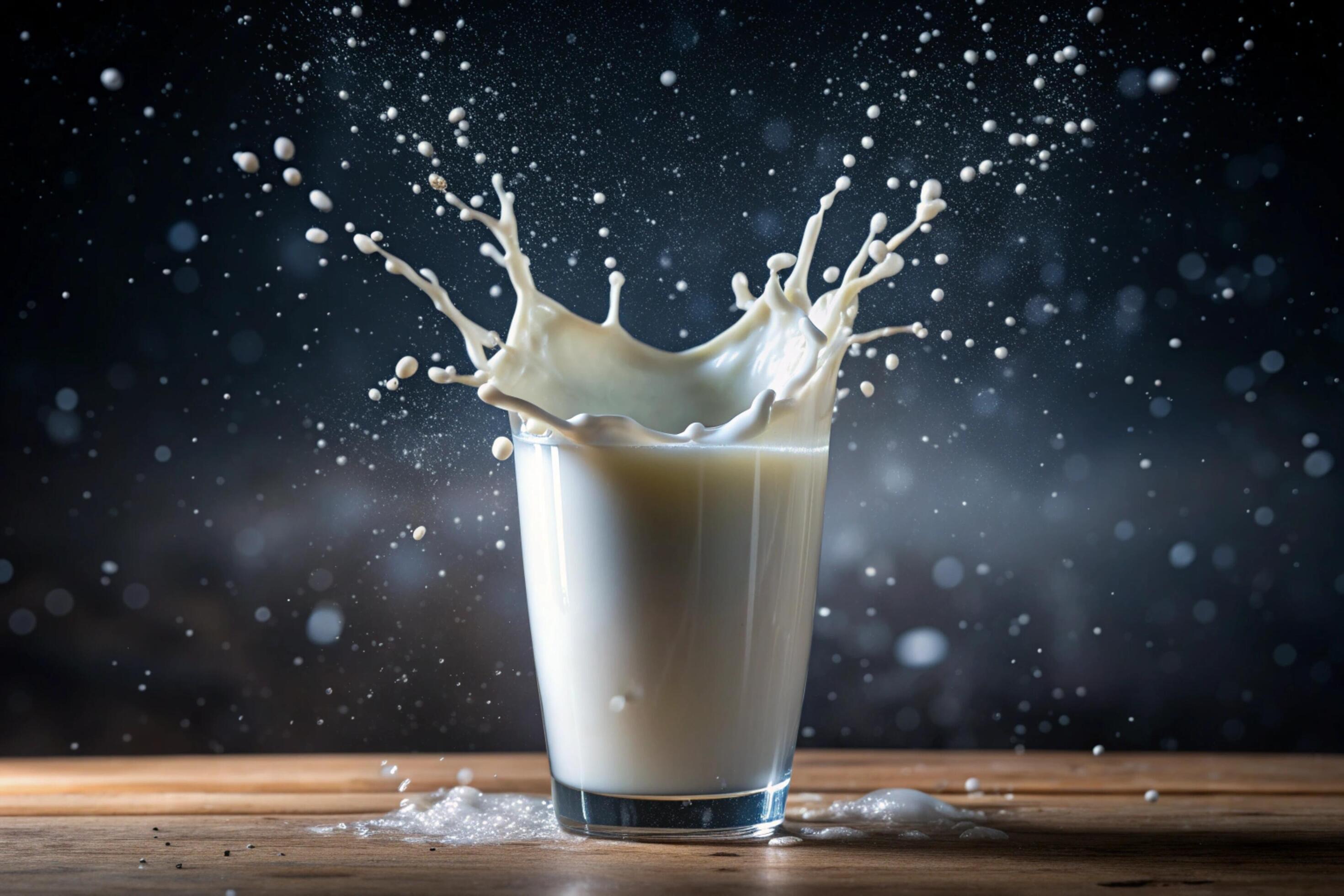 Milk splashes on white background Stock Free