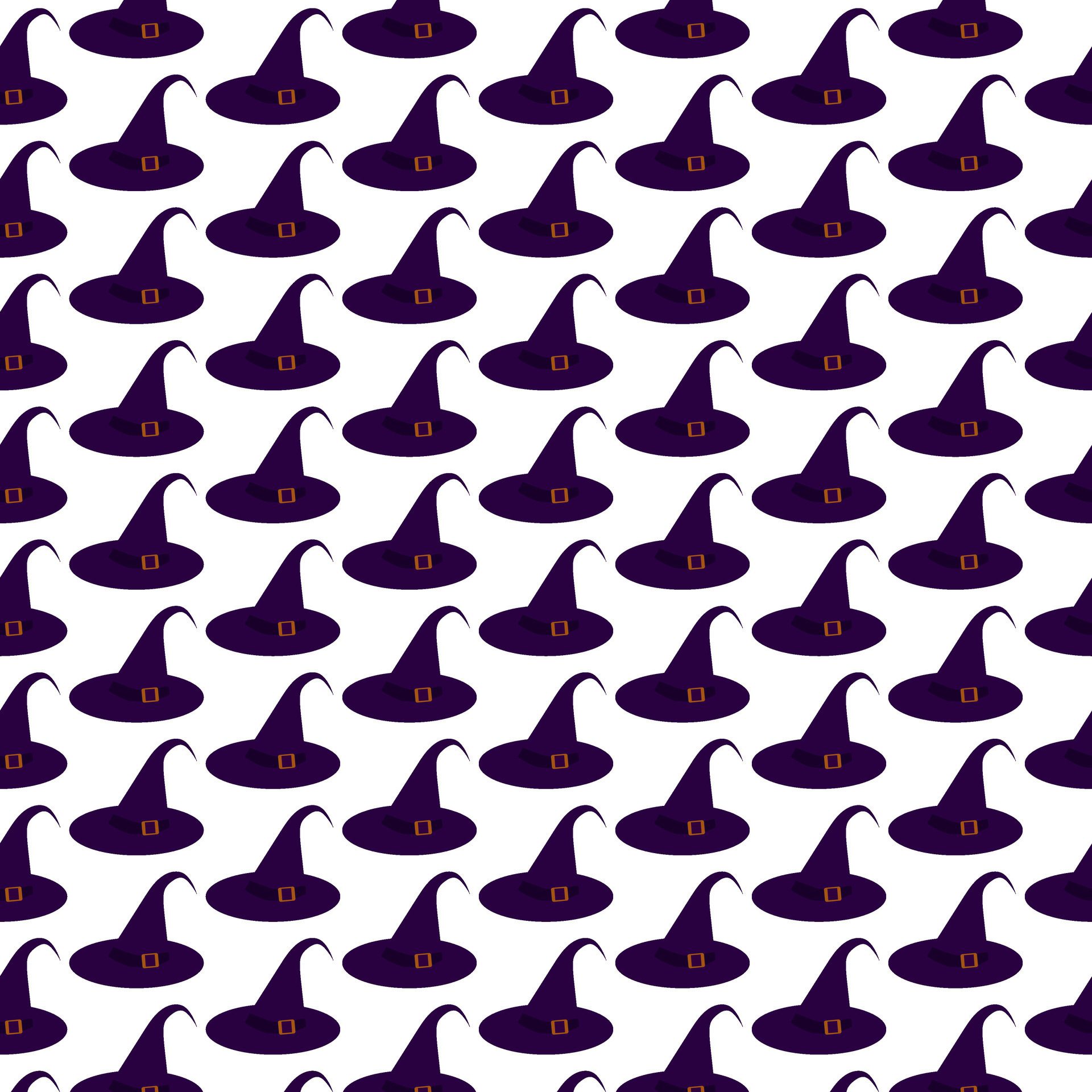 Purple witch hat with buckle. Seamless pattern. illustration. Free Vector