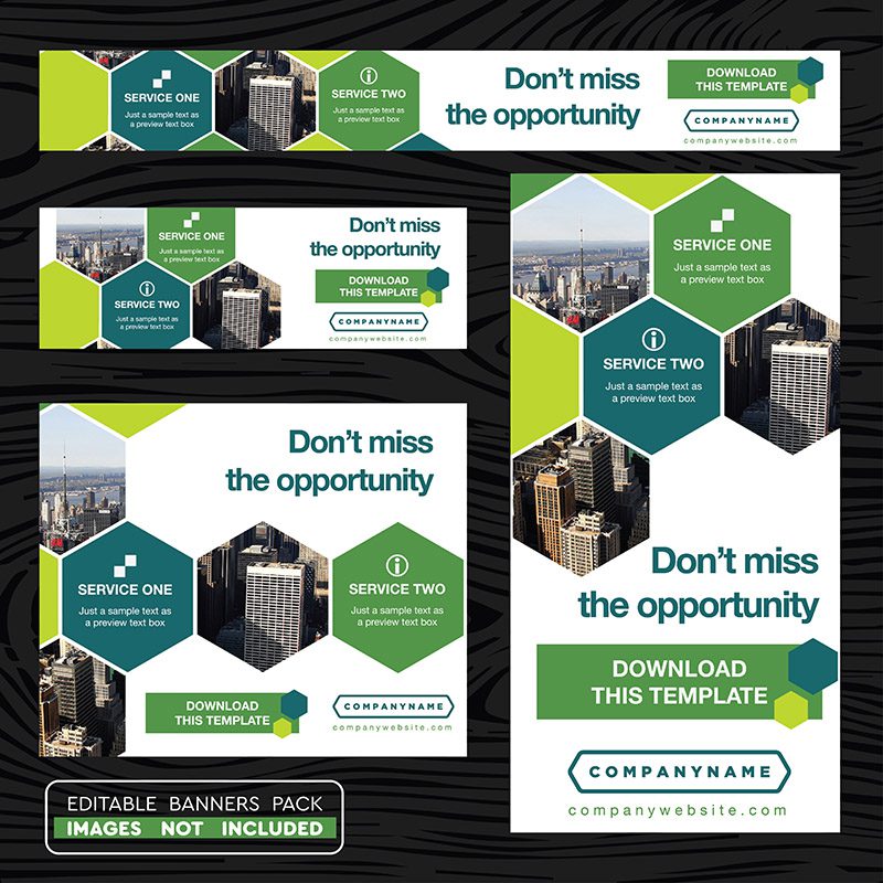 Green Advertising Banner Collection Free Vector