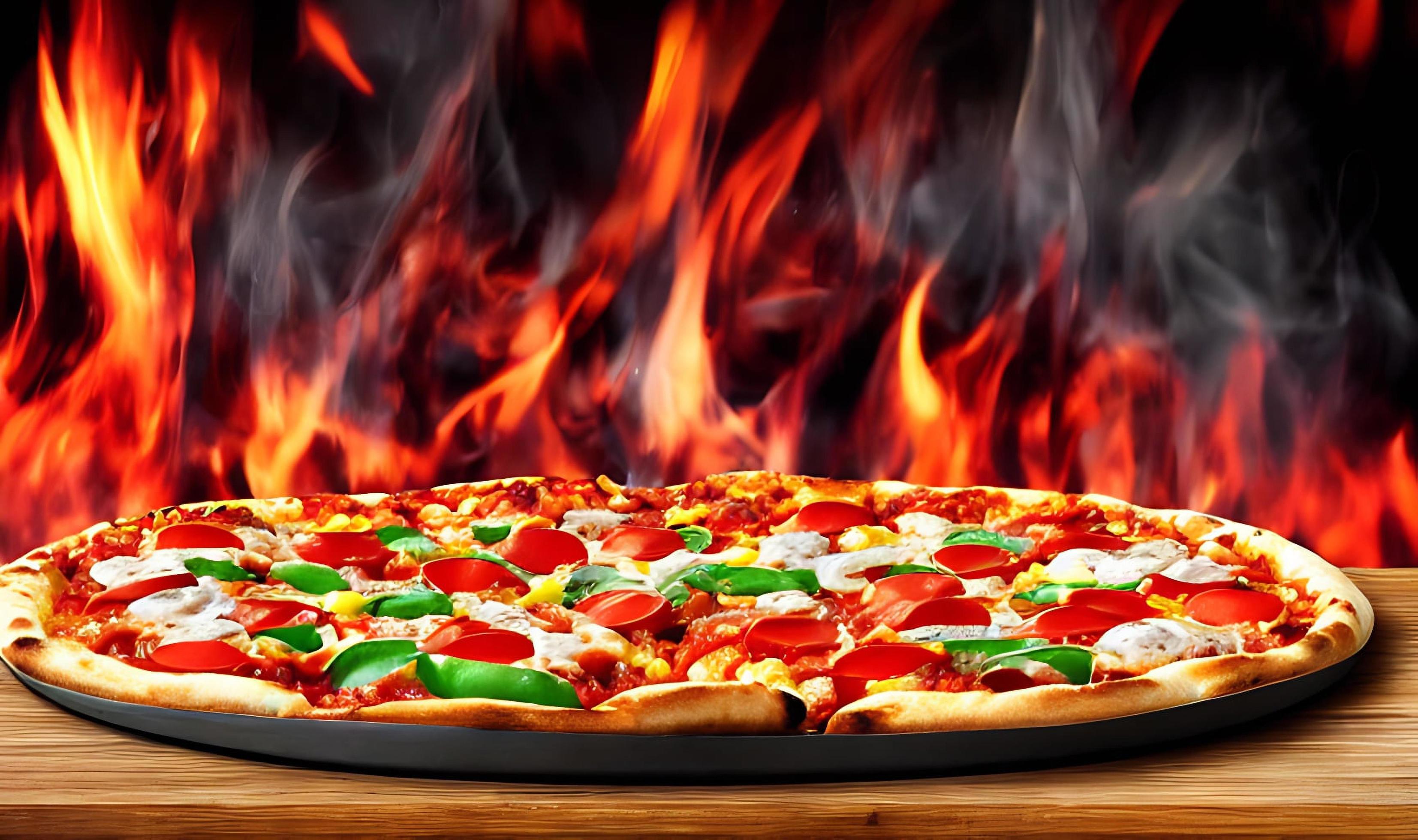 Pizza. Traditional Italian cuisine fast food. Stock Free