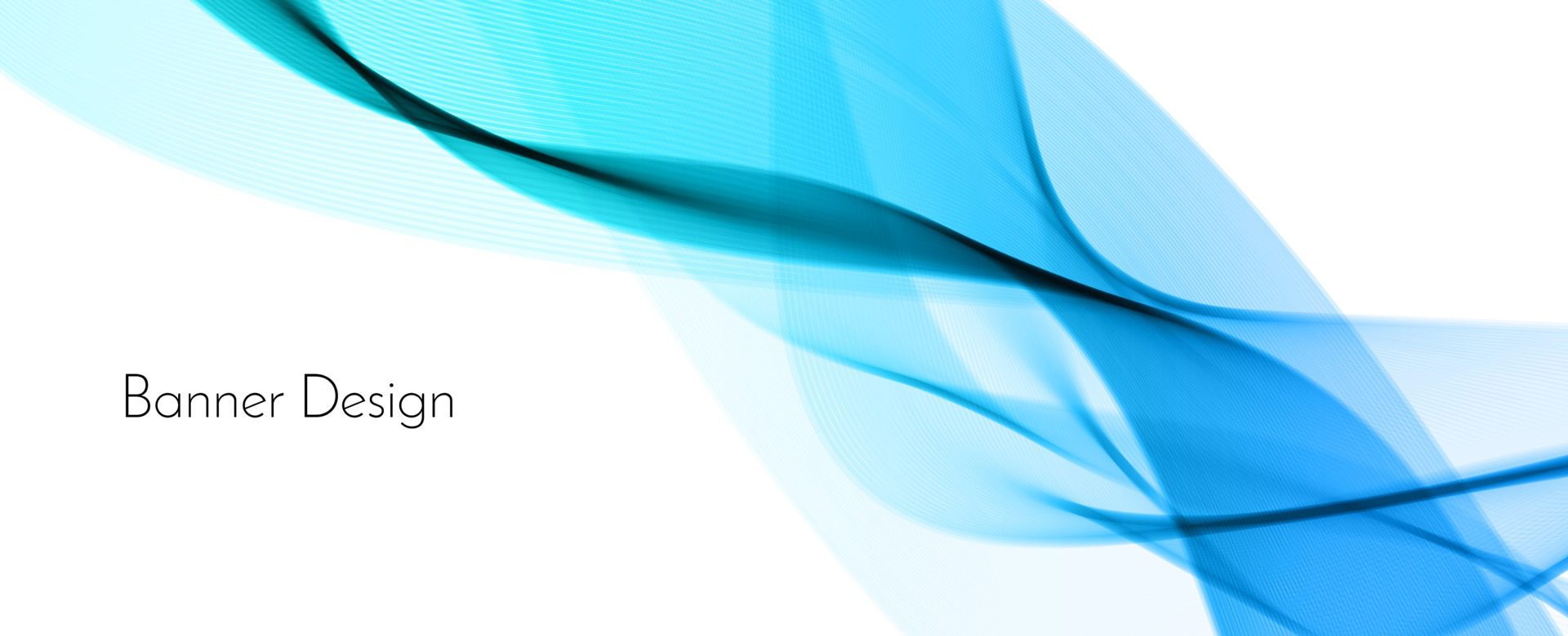 Abstract blue modern wave design banner background Free Vector