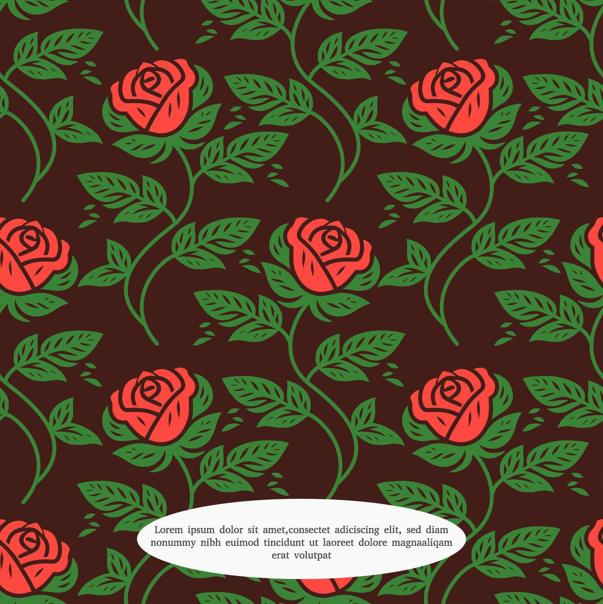 rose flower seamless pattern, with a flat design style Stock Free