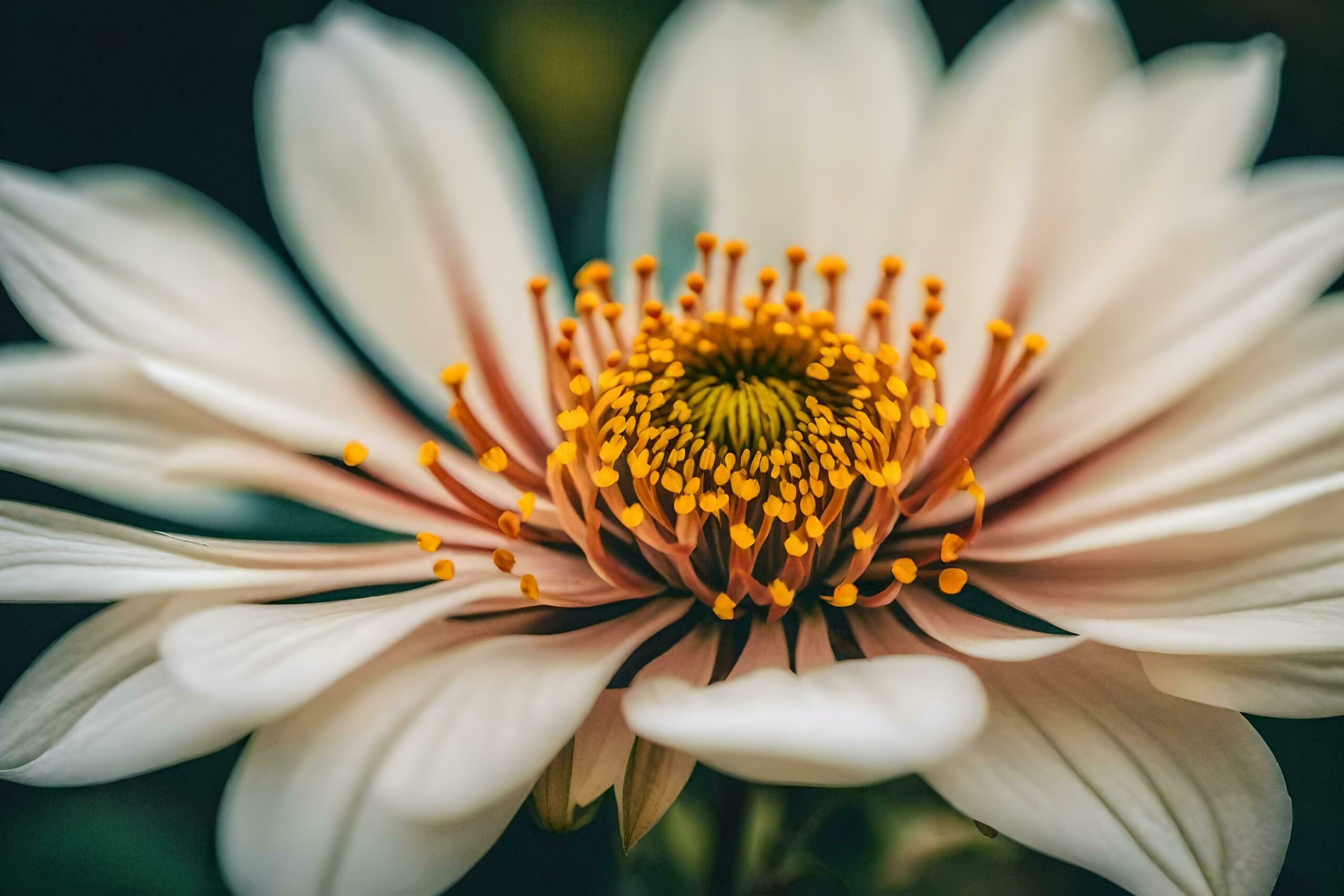 a white flower with yellow stamen Free Photo