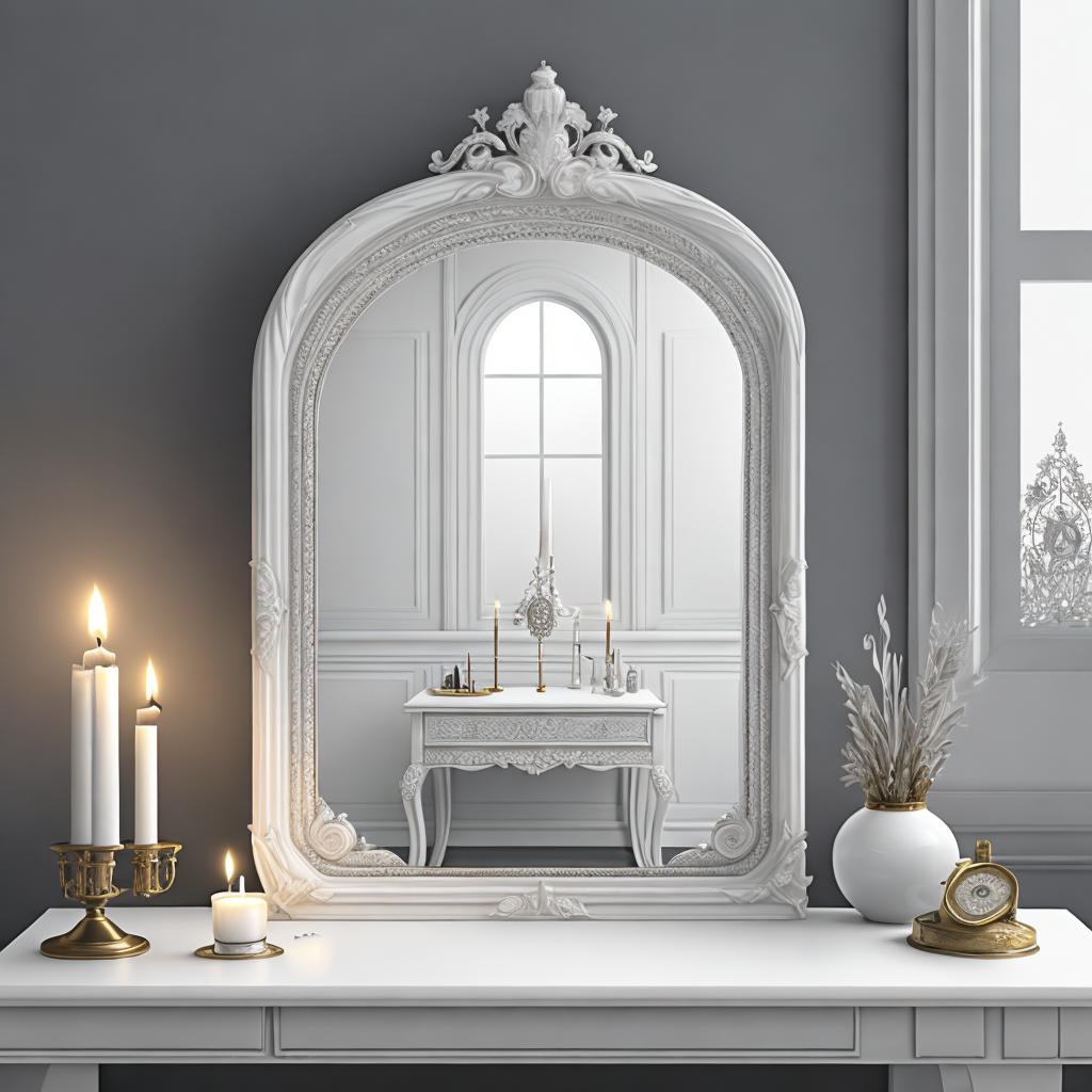 Altar/Mueble tocador blanco con by @ai_generated