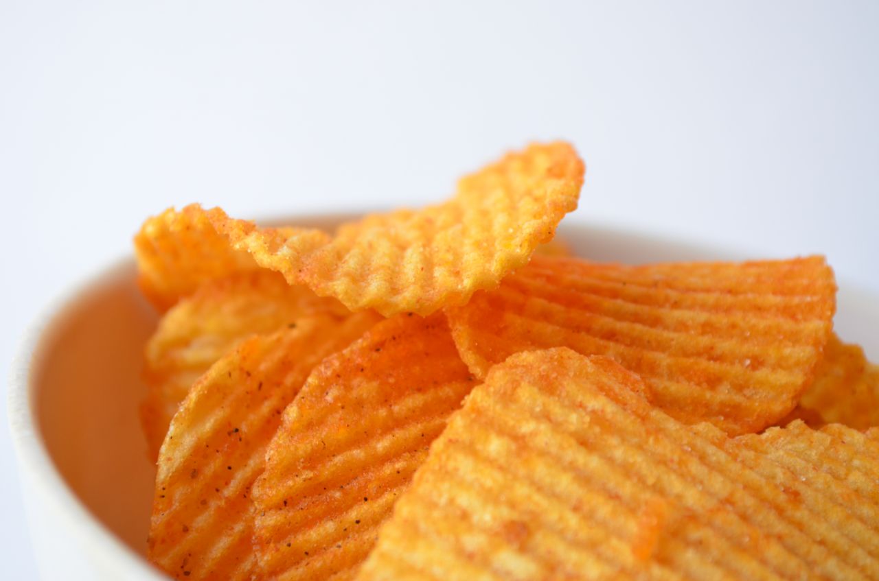 Potato Chips In A Bowl Stock Free