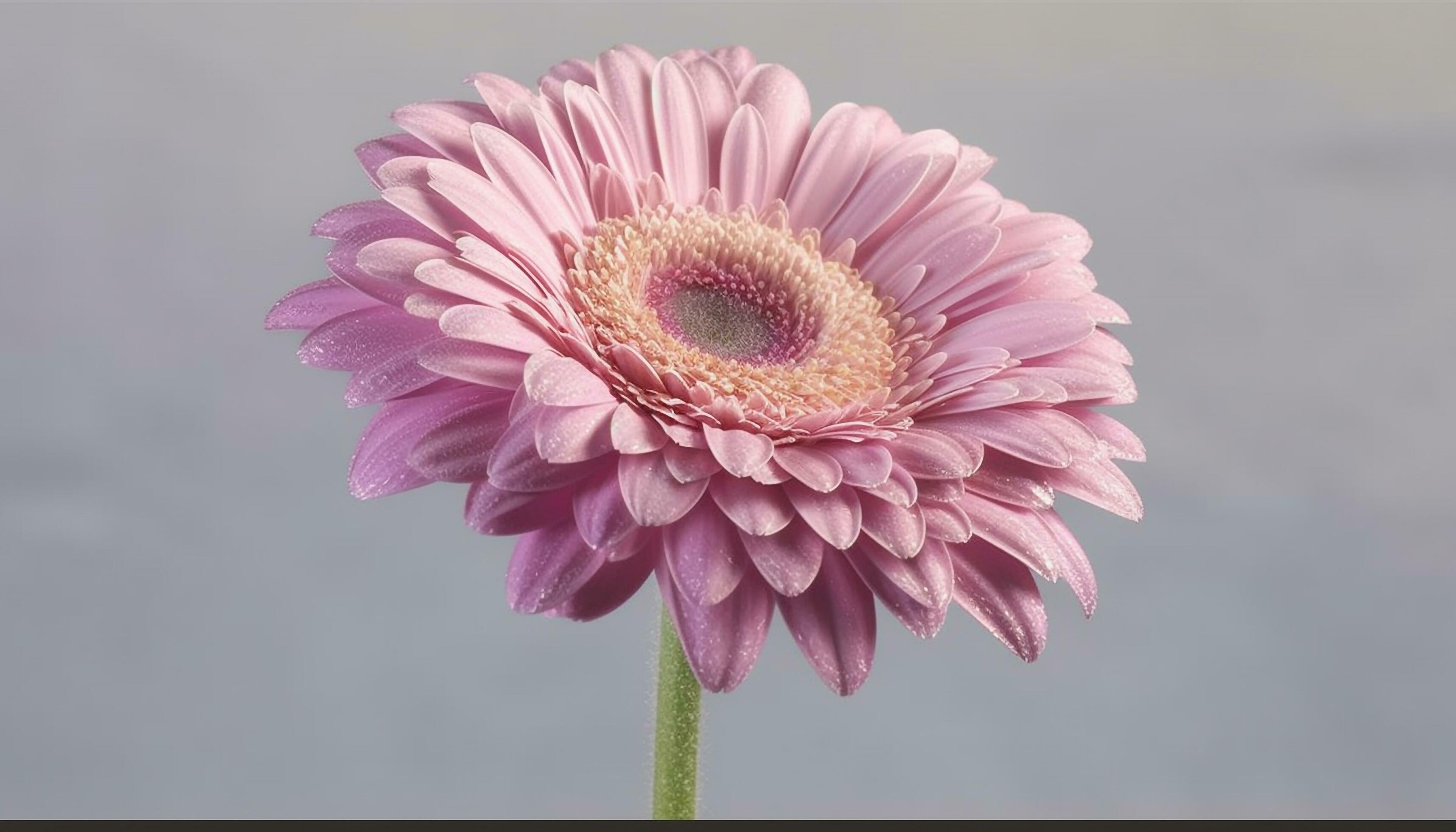 Vibrant gerbera daisy, a single flower showcasing beauty in nature generated by AI Stock Free