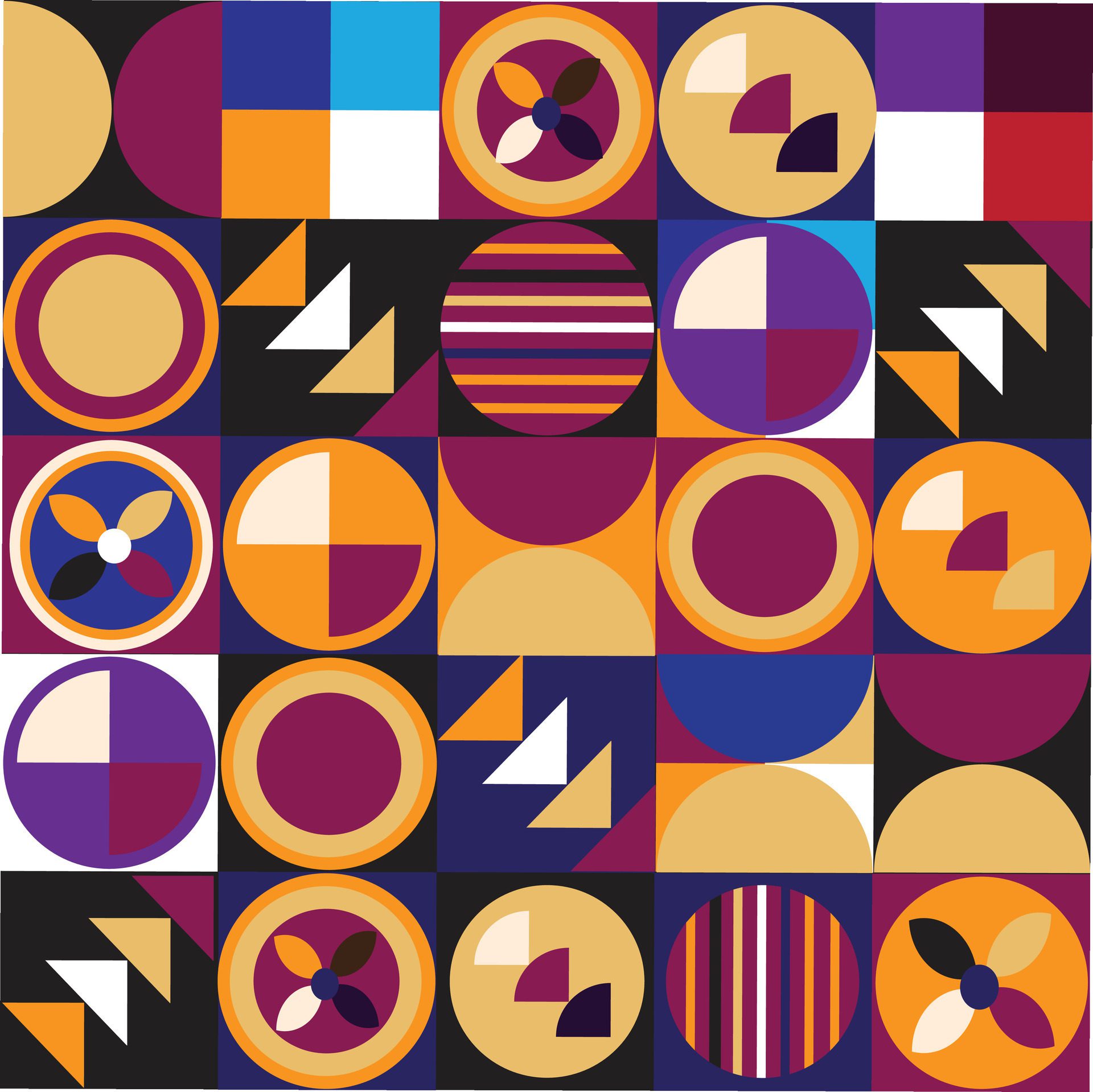 Premium Amazing Abstract Bauhaus pattern Design Free Vector