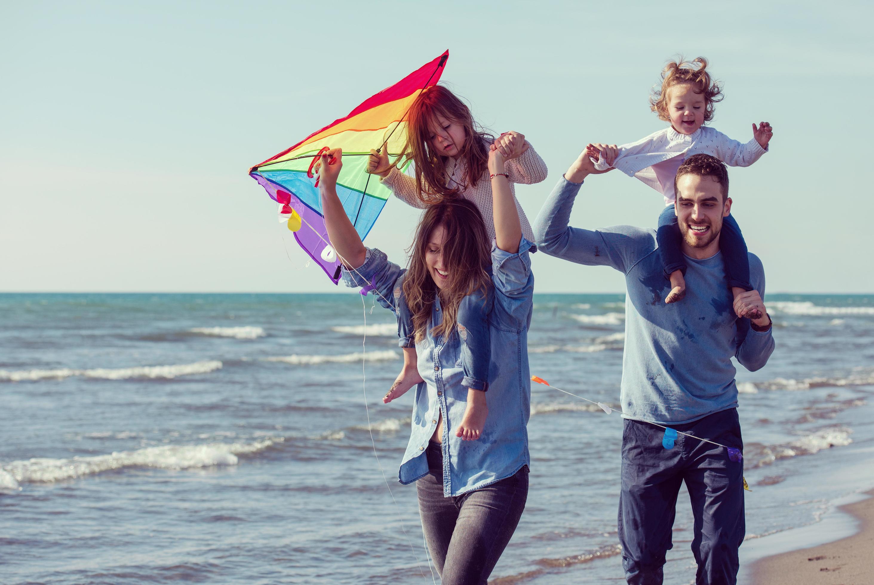 happy family enjoying vecation during autumn day Stock Free