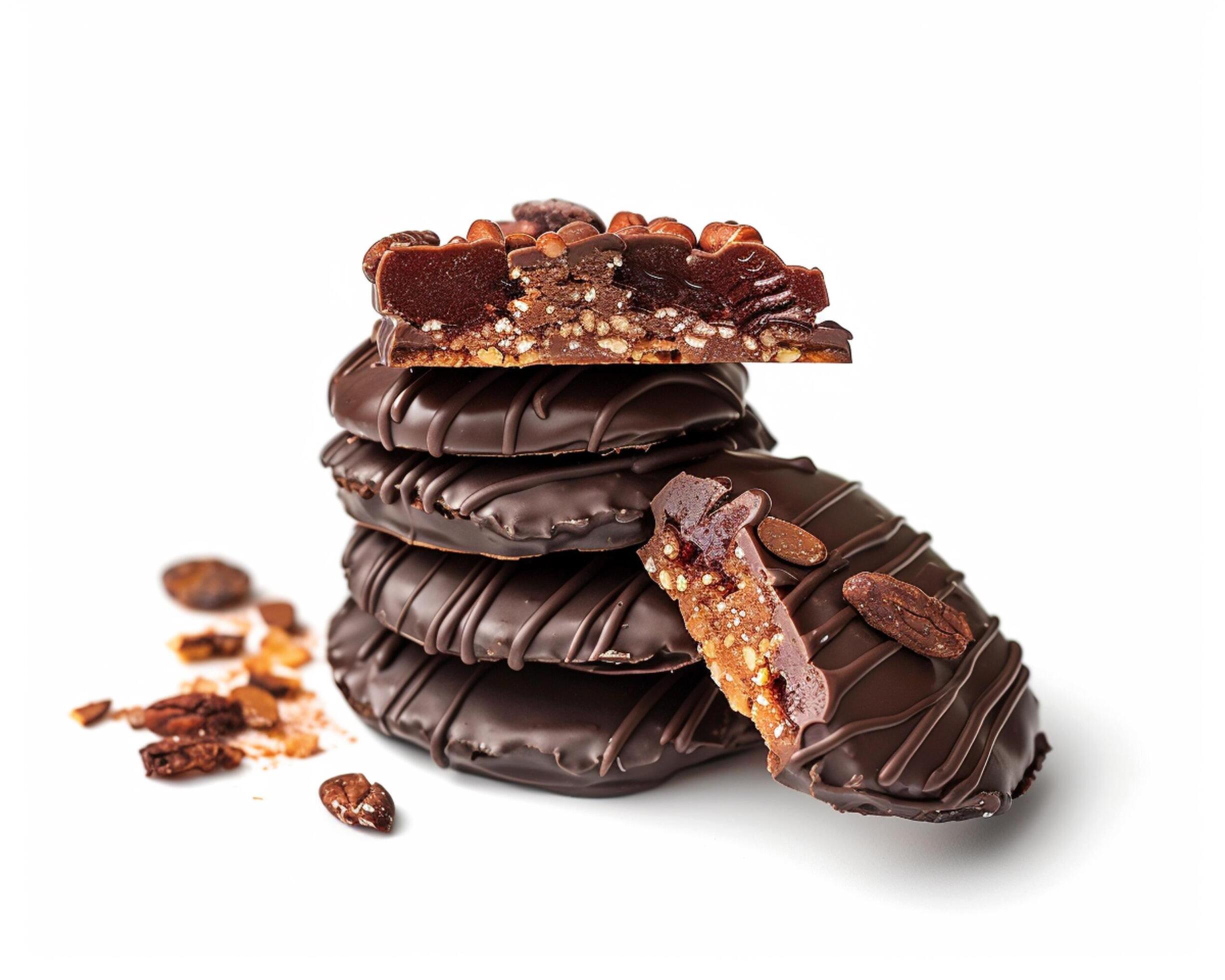 chocolate covered pecans Stock Free