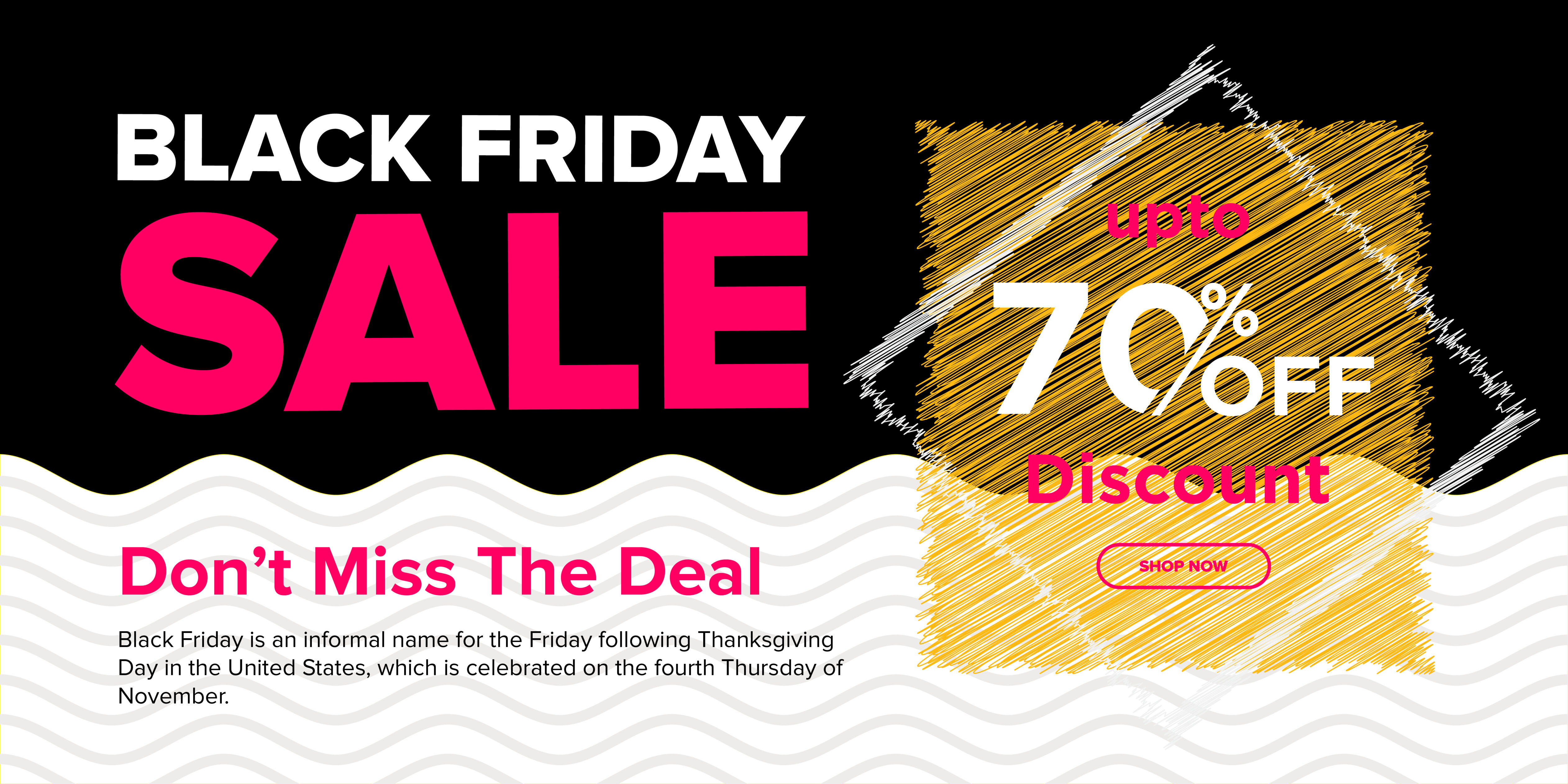 Black Friday Sale Banner Design Free Vector