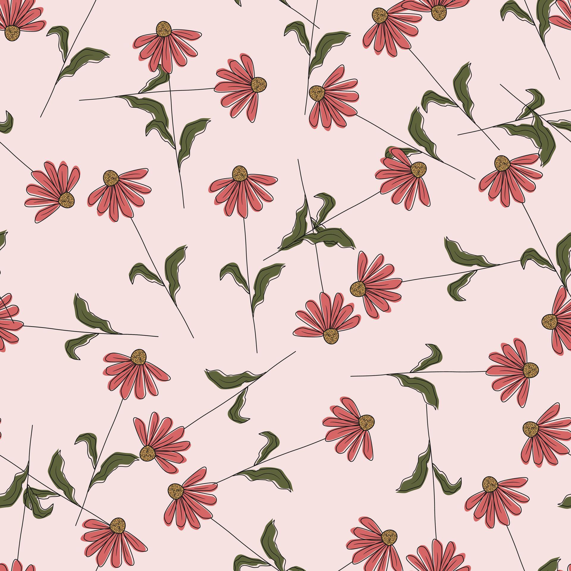 Beautiful daisy flower seamless pattern background Stock Free