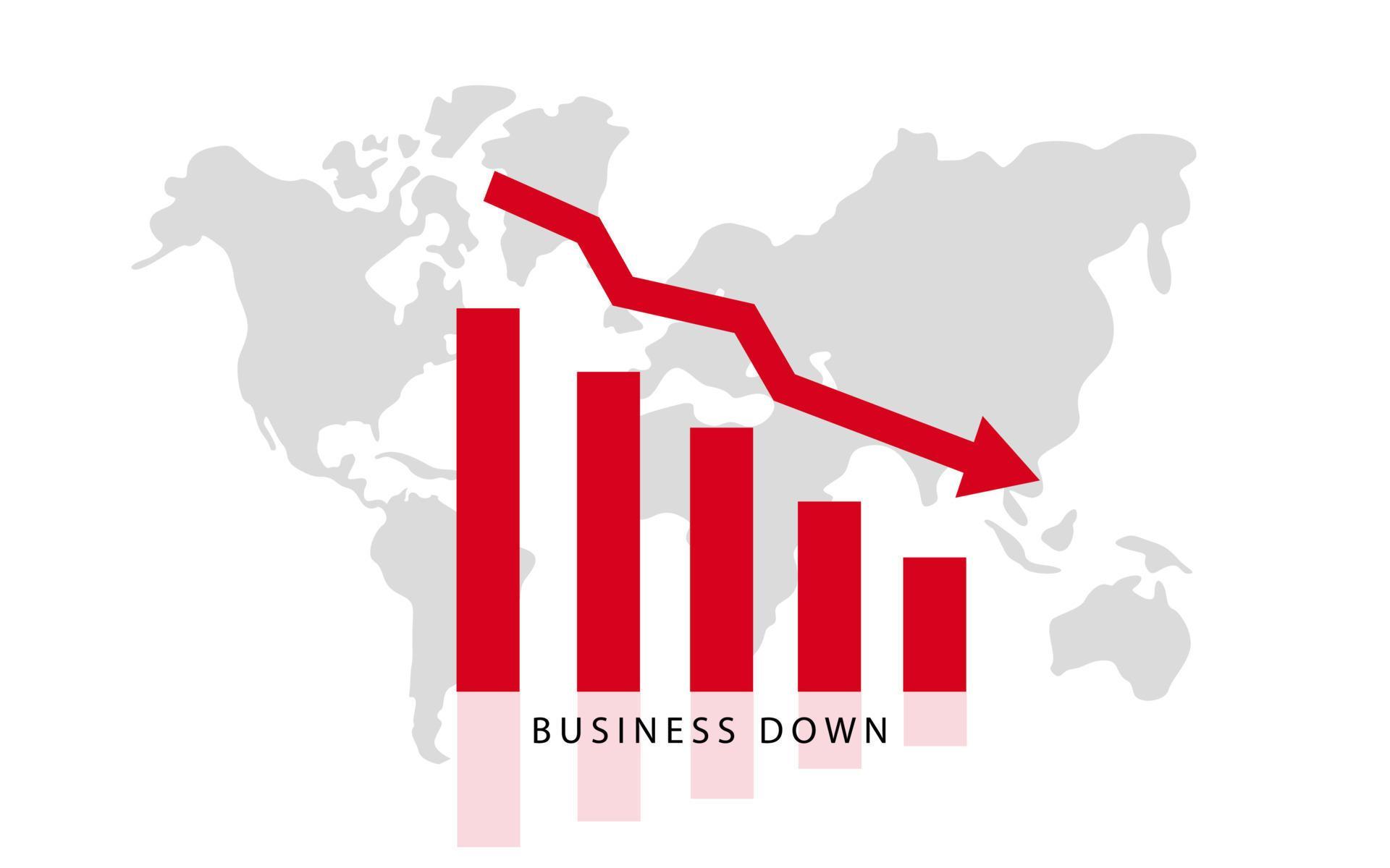 Business share market down red arrow background Stock Free