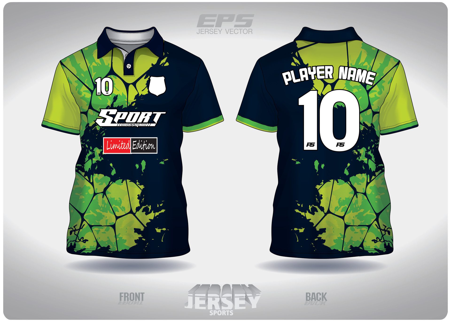 EPS jersey sports shirt .lime green evening shadow pattern design, illustration, textile background for sports poloshirt, football jersey poloshirt Free Vector