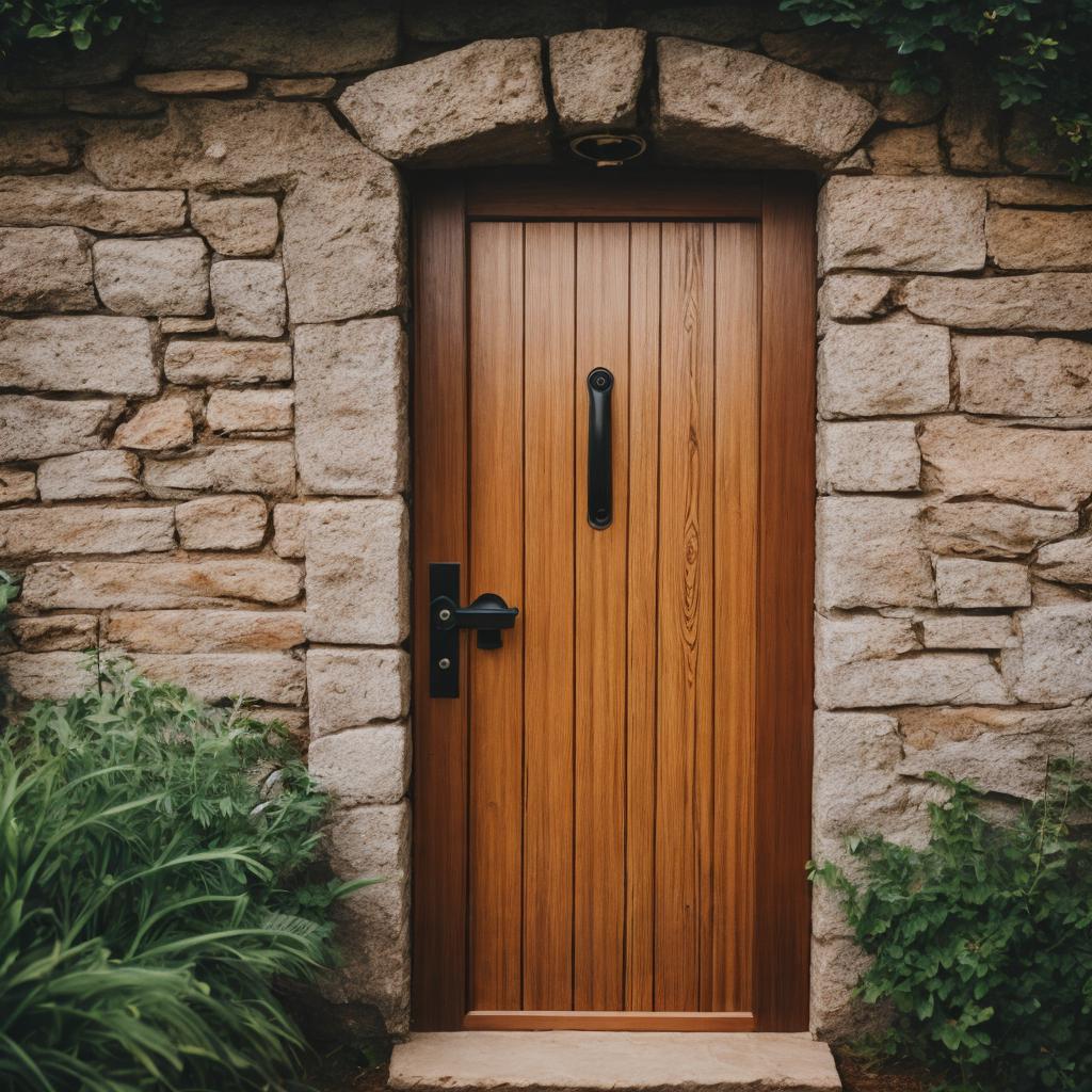 Wooden home door with by @ai_generated