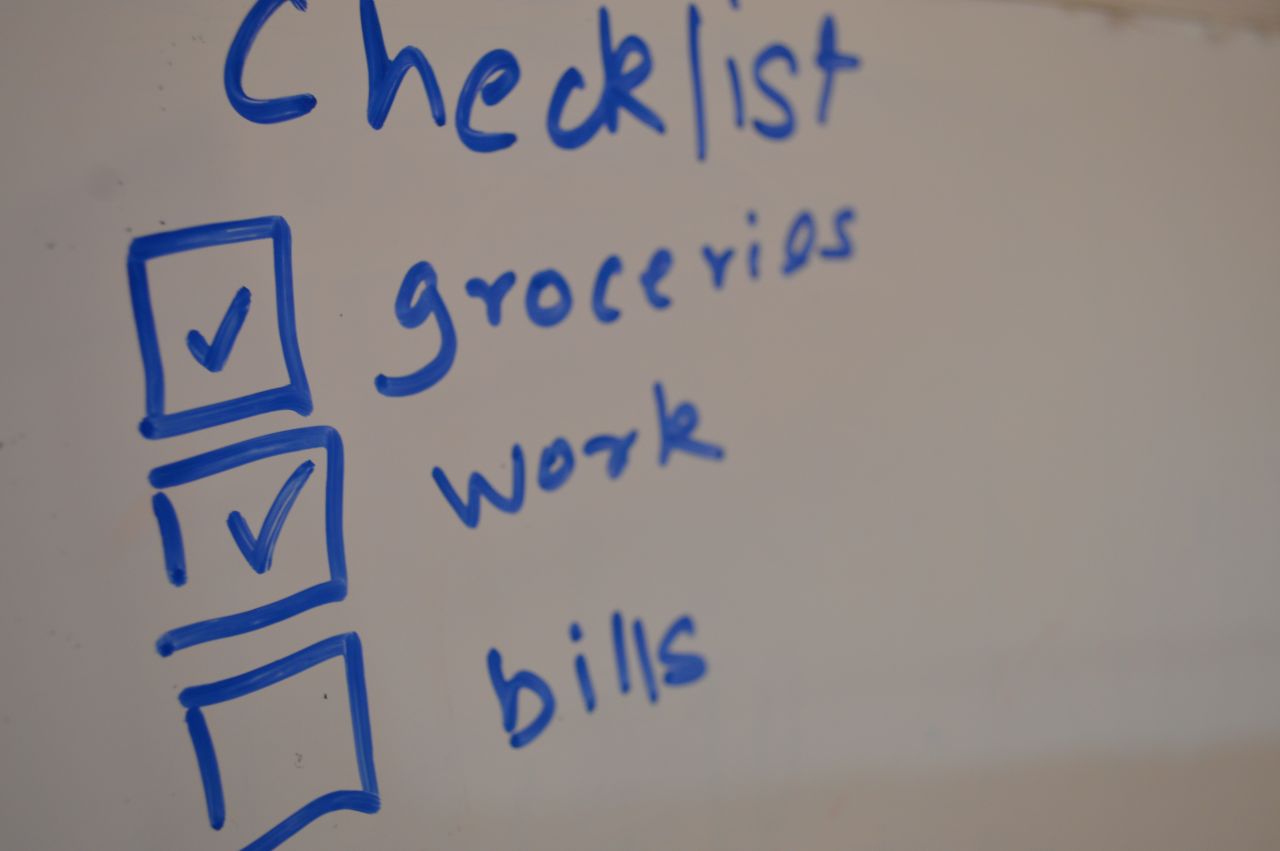 White Board Checklist Blue Stock Free