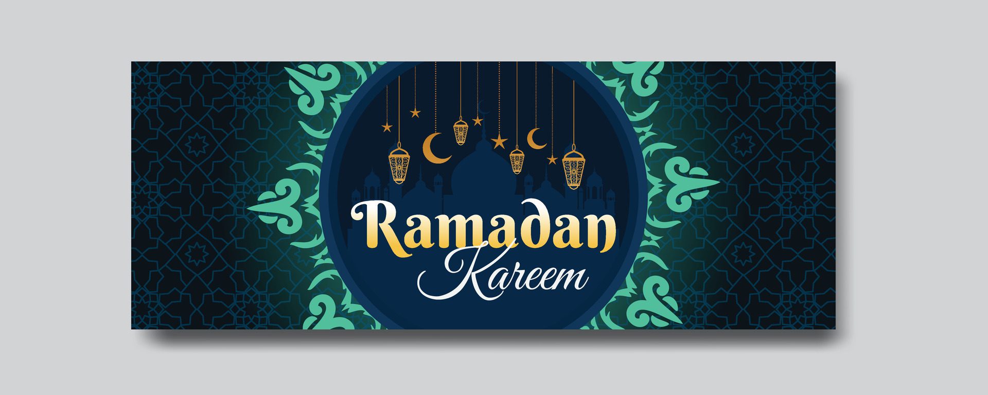 Ramadan Karim Greetings Elegant Social Media Banner Design Template Free Vector