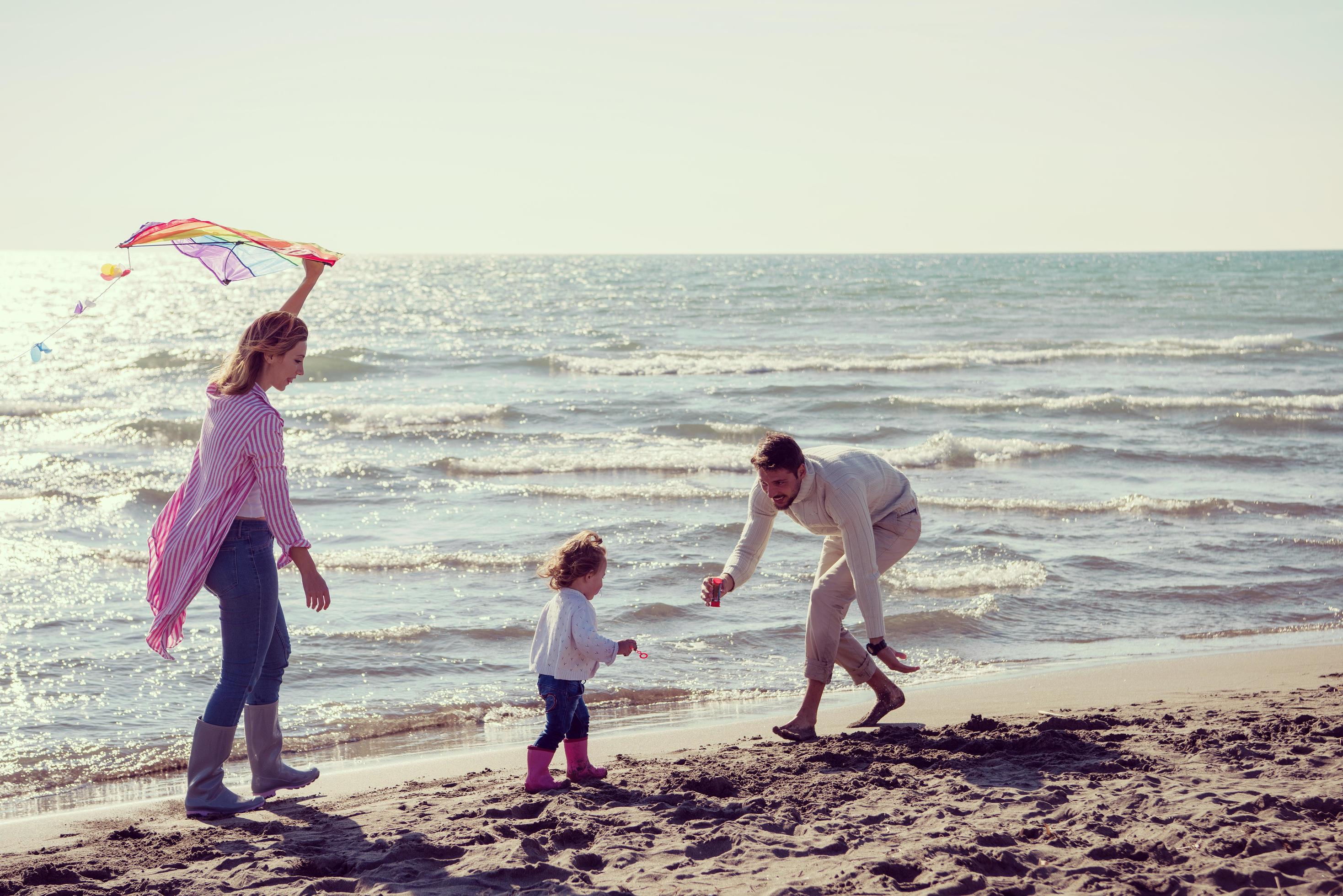 happy family enjoying vecation during autumn day Stock Free