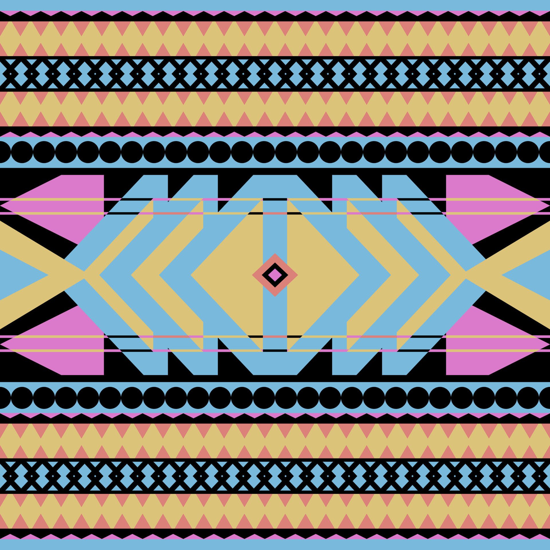 Aztec, Navajo geometric seamless pattern. Native American Southwest print. Ethnic design wallpaper, fabric, cover, textile, rug, blanket. Free Vector