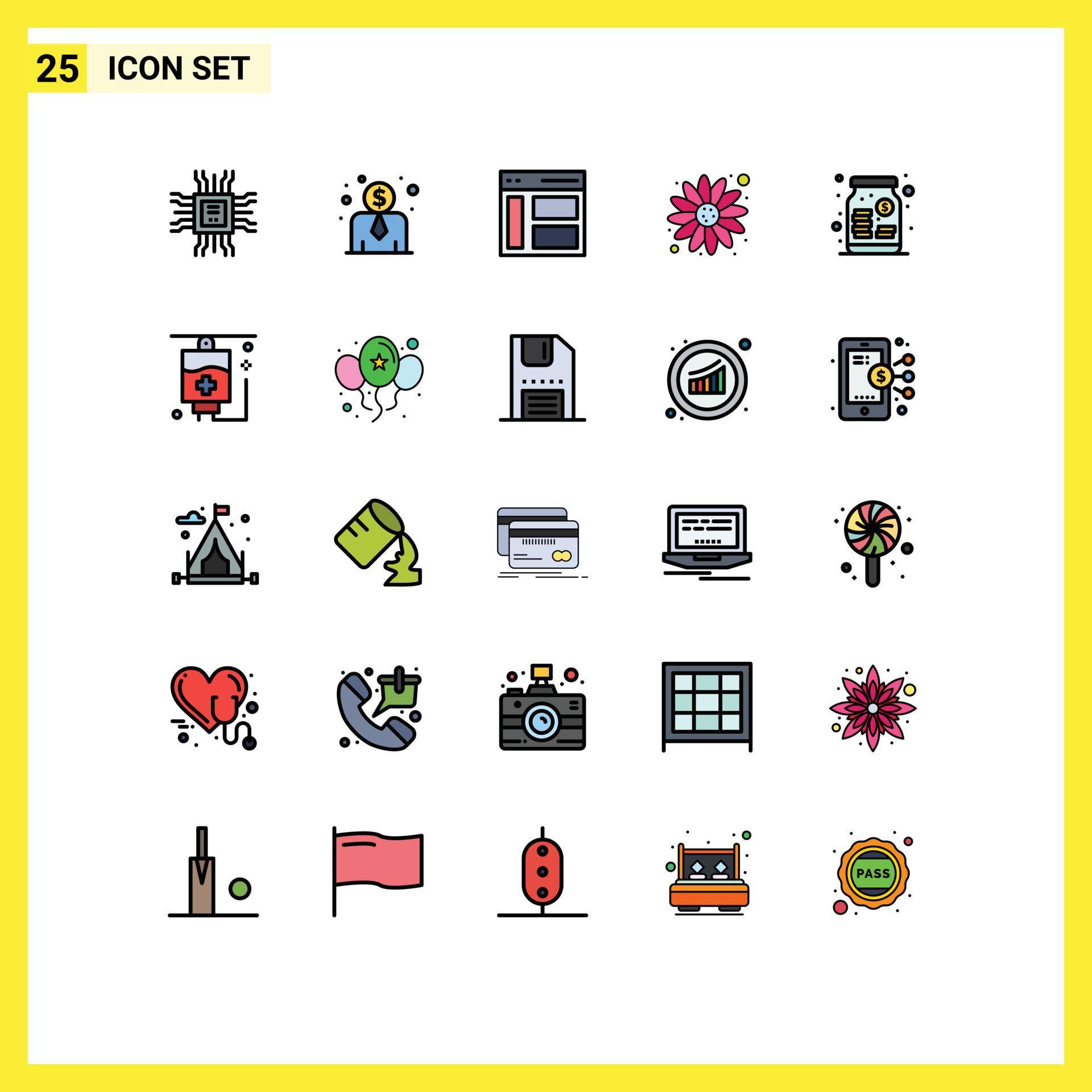 25 Creative Icons Modern Signs and Symbols of money money left capital flower Editable Vector Design Elements Stock Free