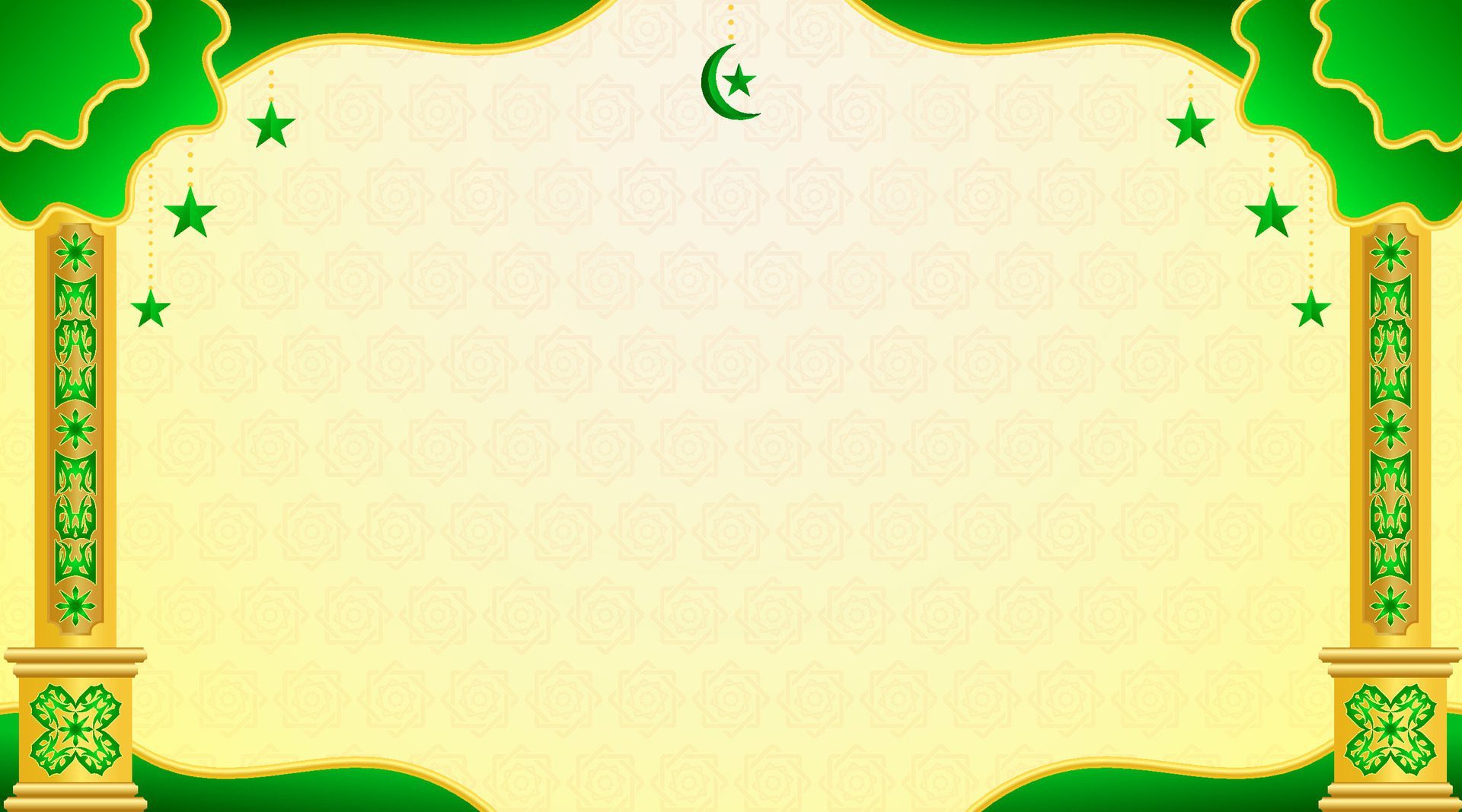 Islamic banner with green ornaments Free Vector