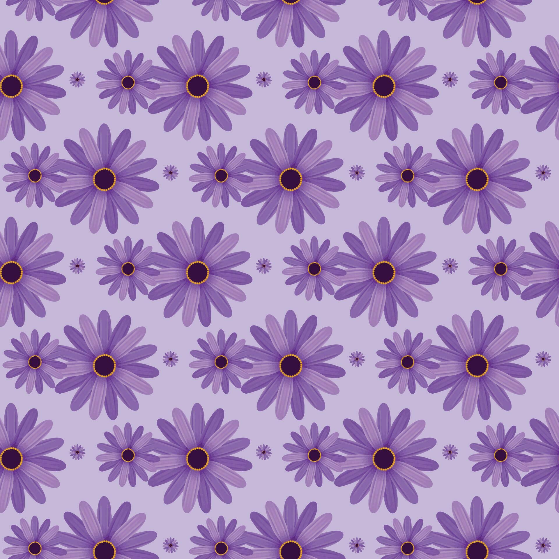 Purple daisy flower Seamless Pattern Design Stock Free