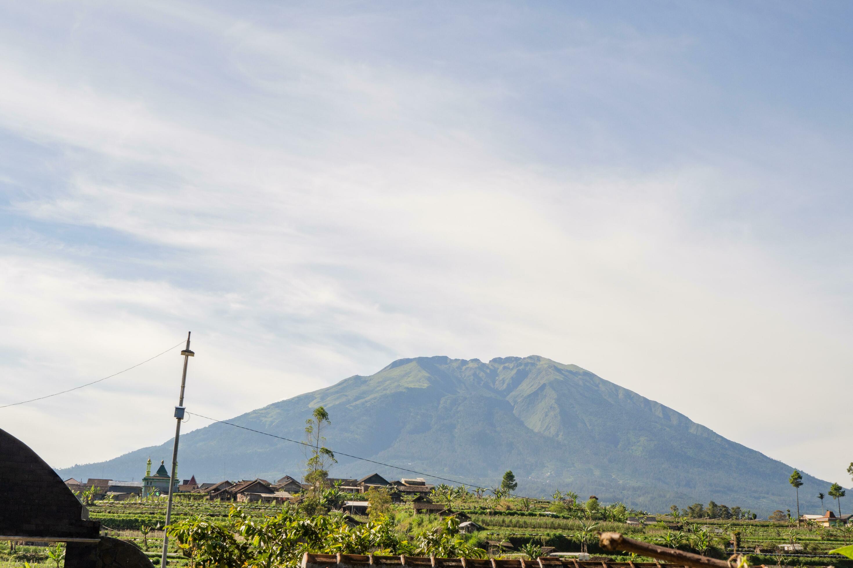 Landscape mountain when morning time sunlight summer vibes. The photo is suitable to use for adventure content media, nature poster and forest background. Stock Free