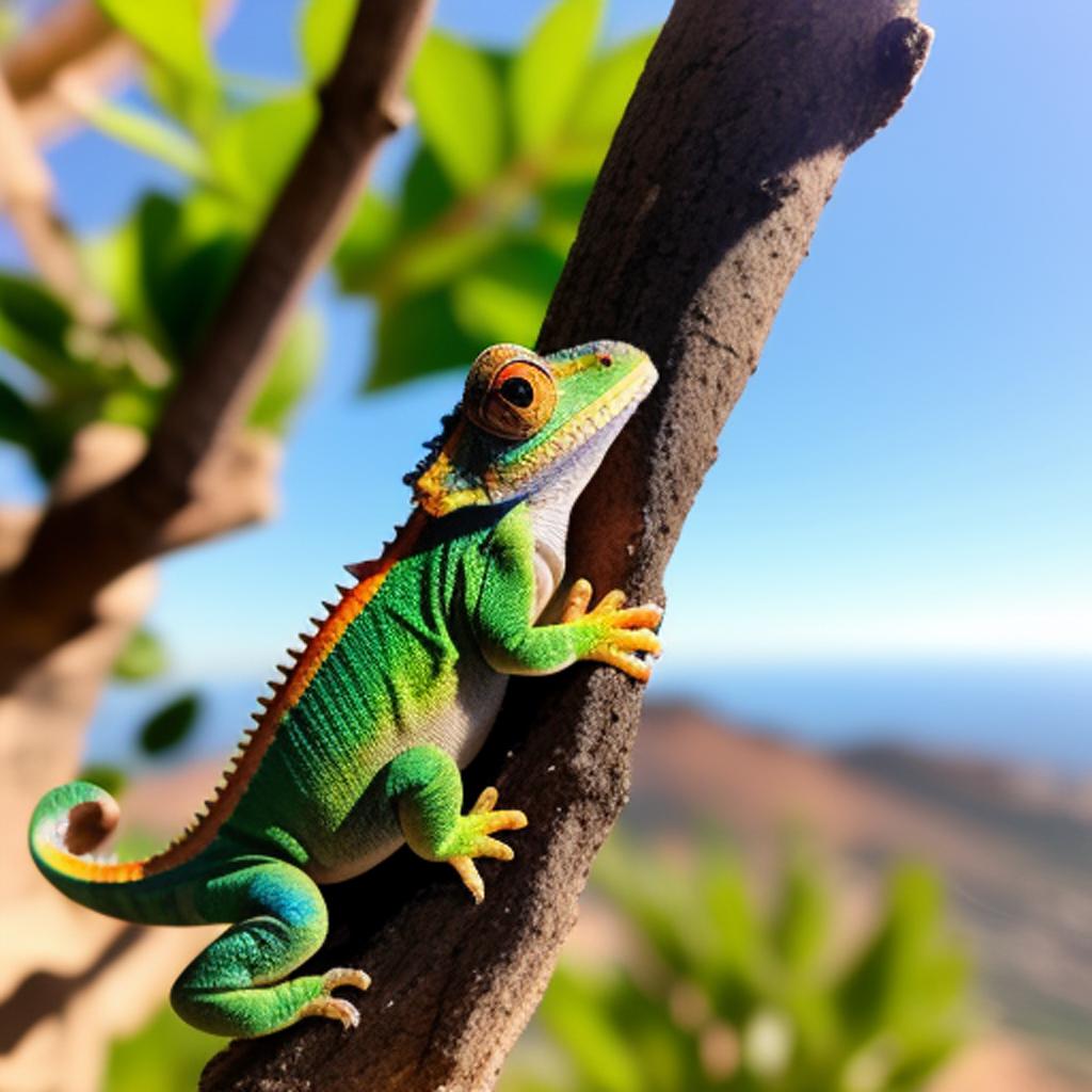 A small chameleon in by @ai_generated