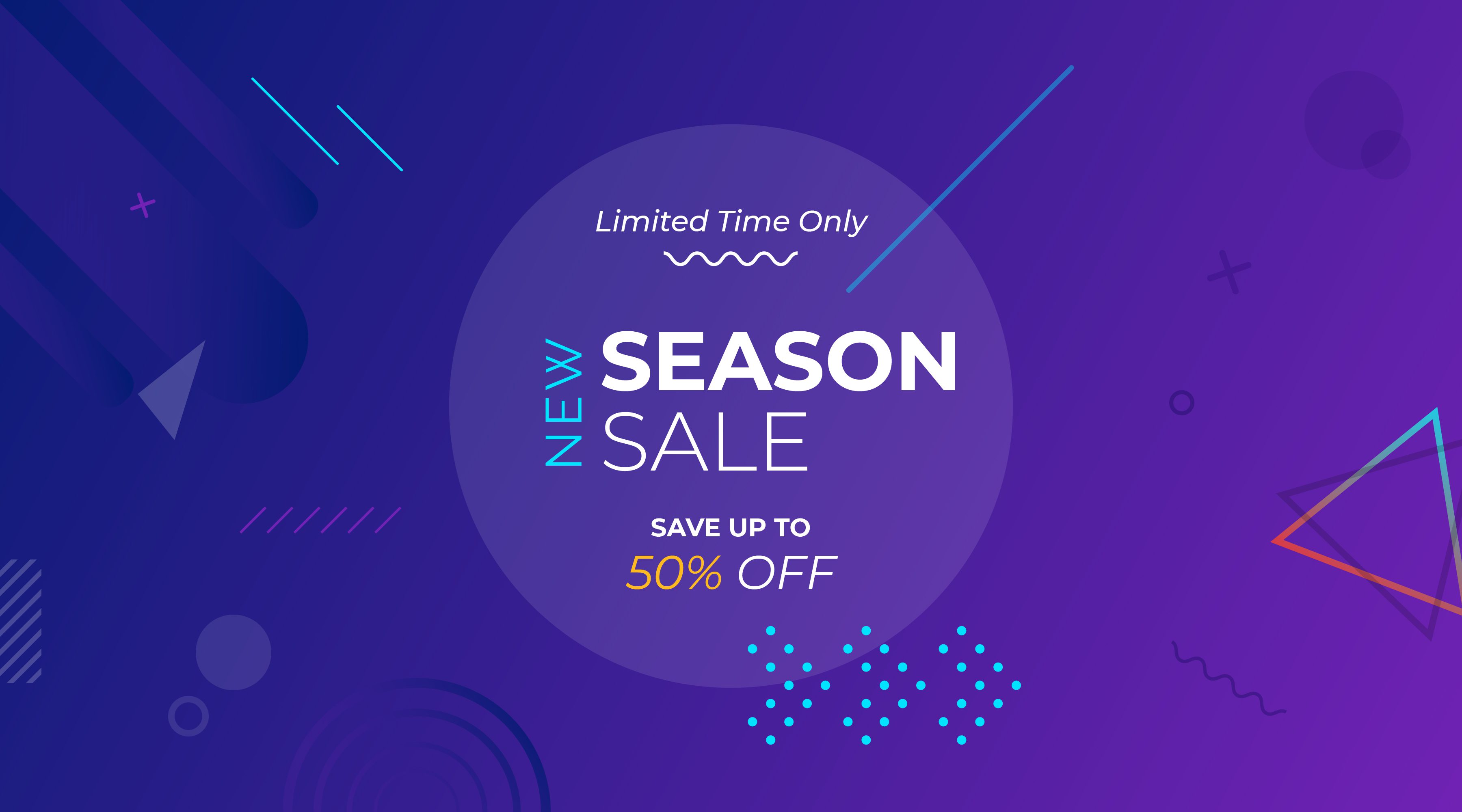 Purple Geometric Sale Banner Template Free Vector