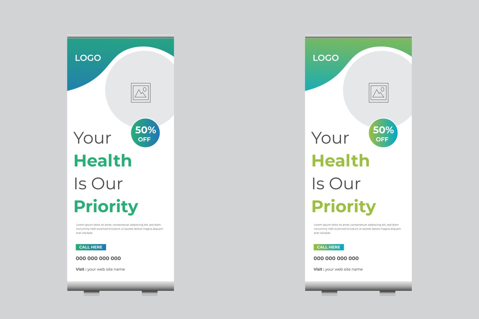 Medical Roll Up Banner Template Banner Template For Medical Services Free Vector