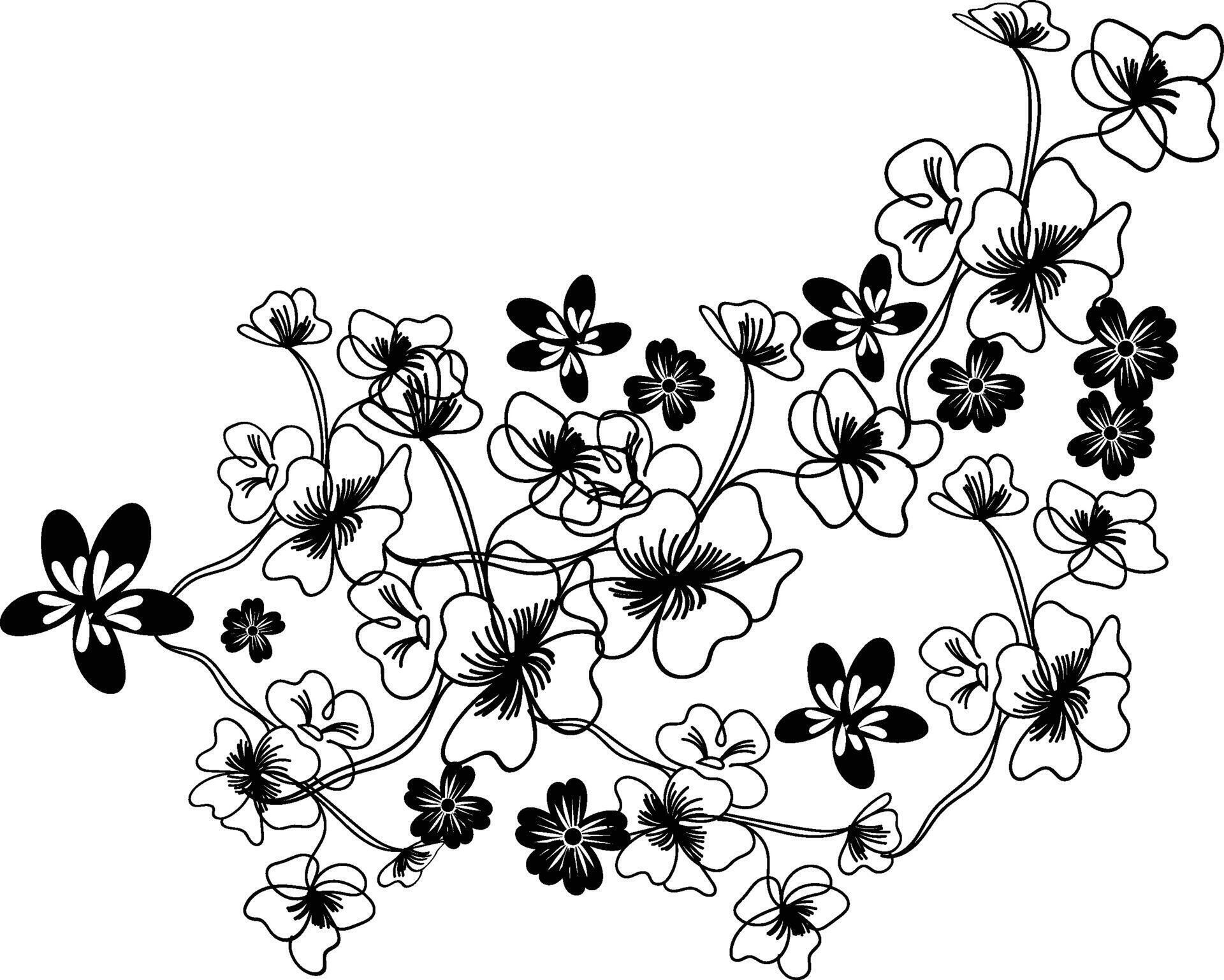 flower silhouettes design Stock Free