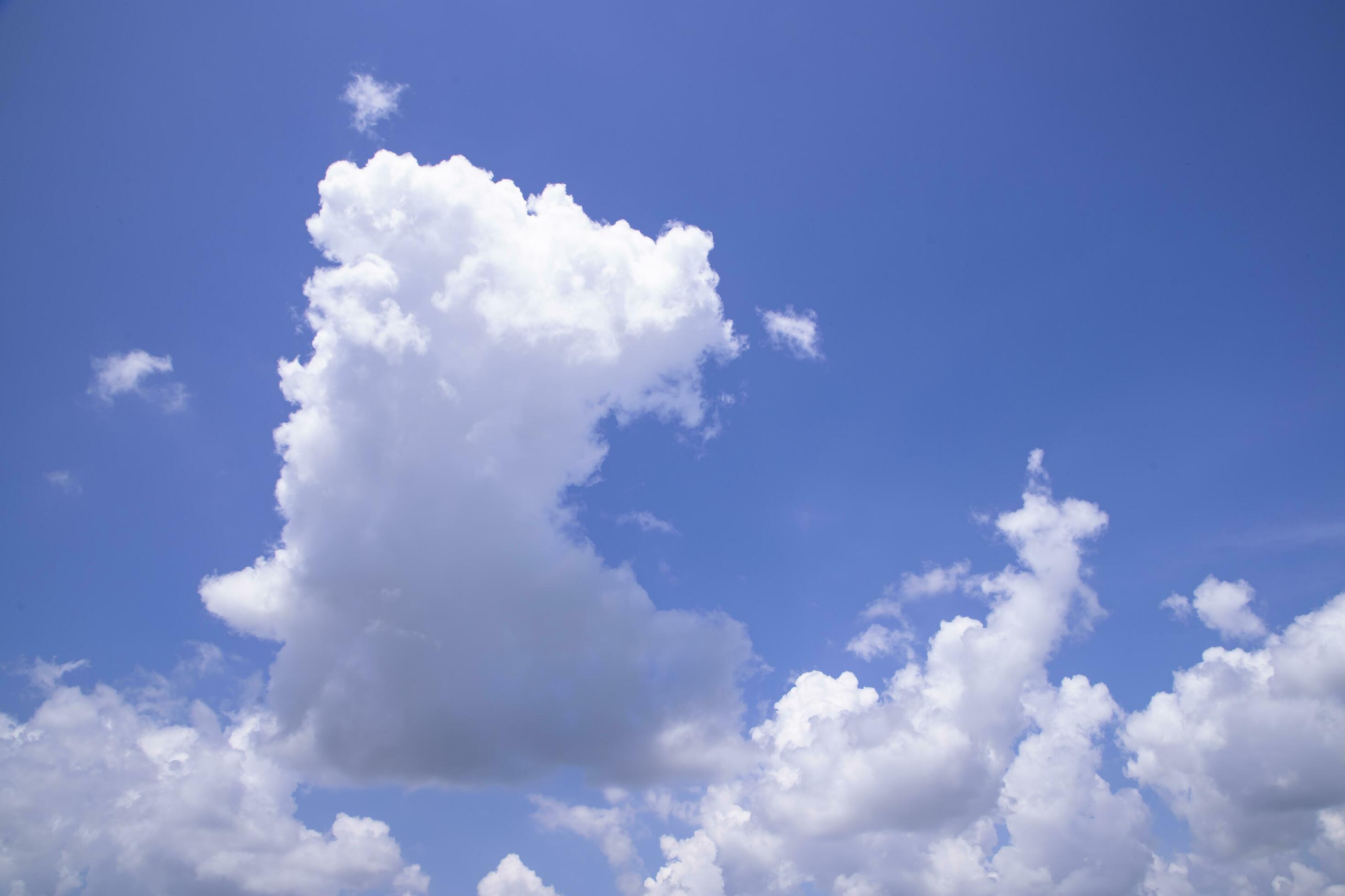 Beautiful Blue Sky With White Cloudy Dramatic Natural abstract background view Stock Free