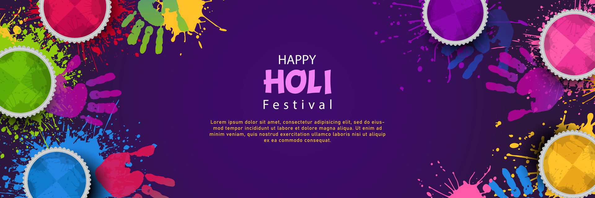 happy holi festival for banner, background with colorful illustration Free Vector