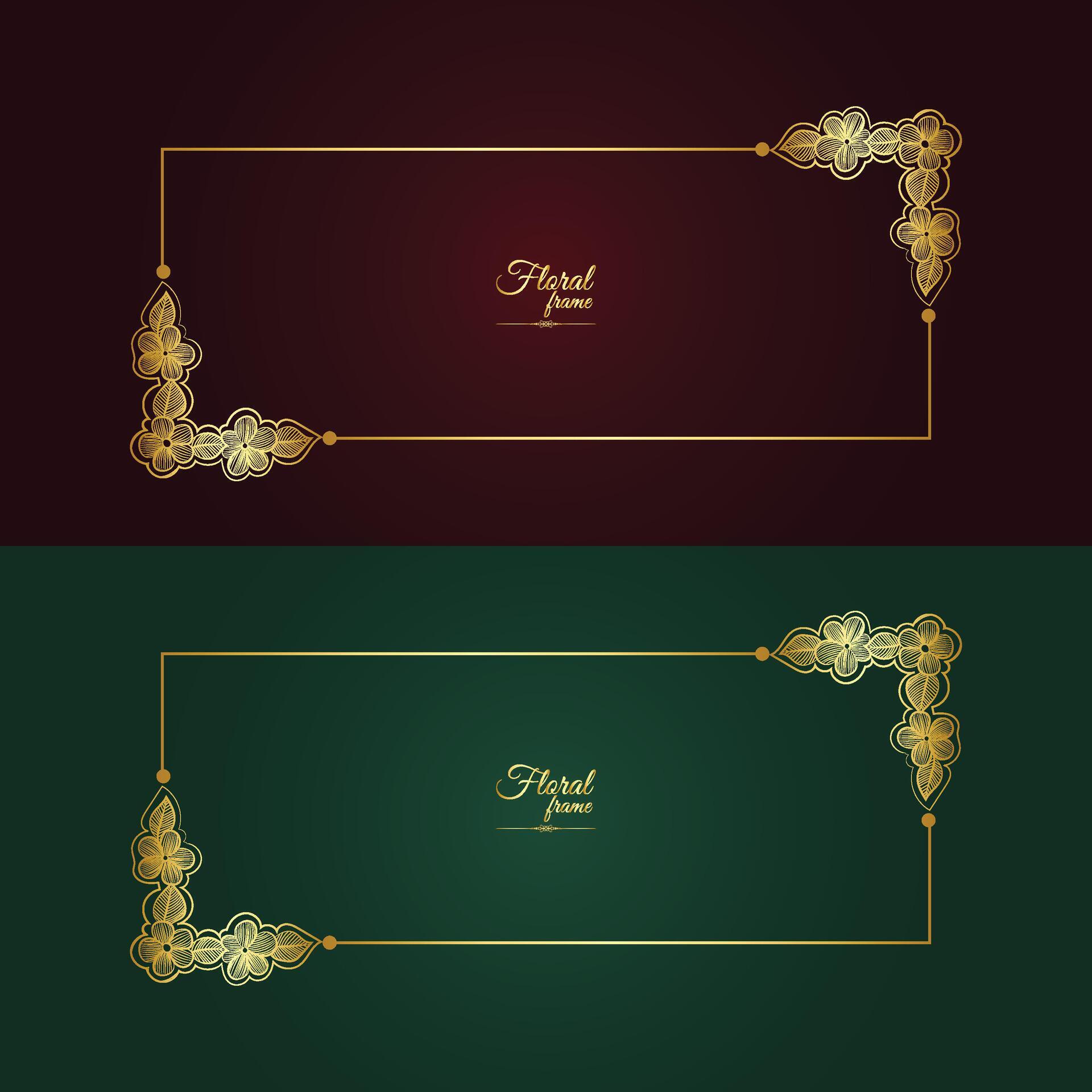 Stock Free Flower Decorative Gold Frames And luxury Floral frame Stock Free