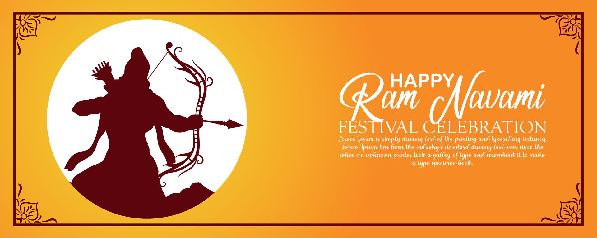 Happy Ram Navami cultural Banner Hindu festival vertical post wishes celebration card Ram Navami celebration background Free Vector