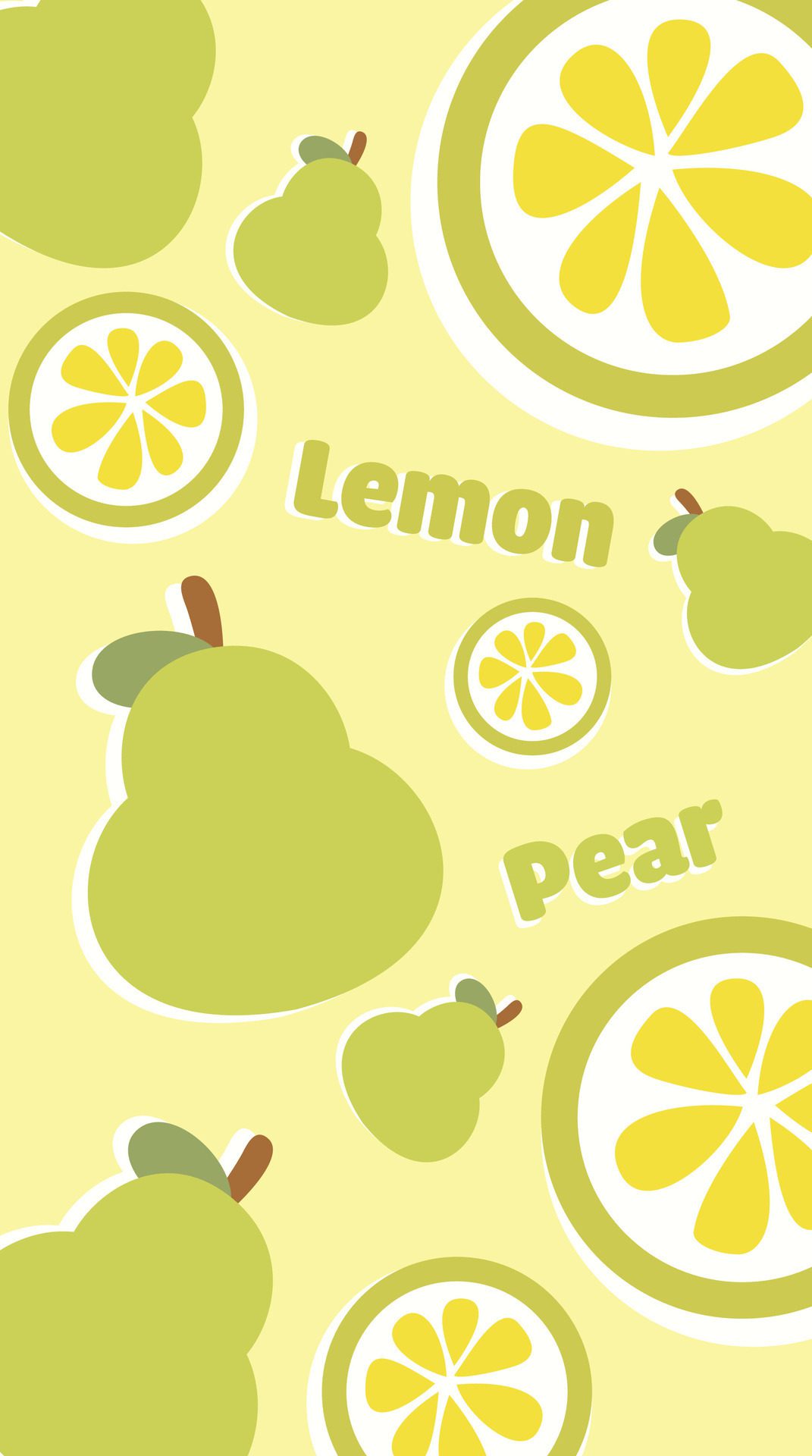 Hand drawn mobile phone wallpaper cute fruit pattern Free Vector