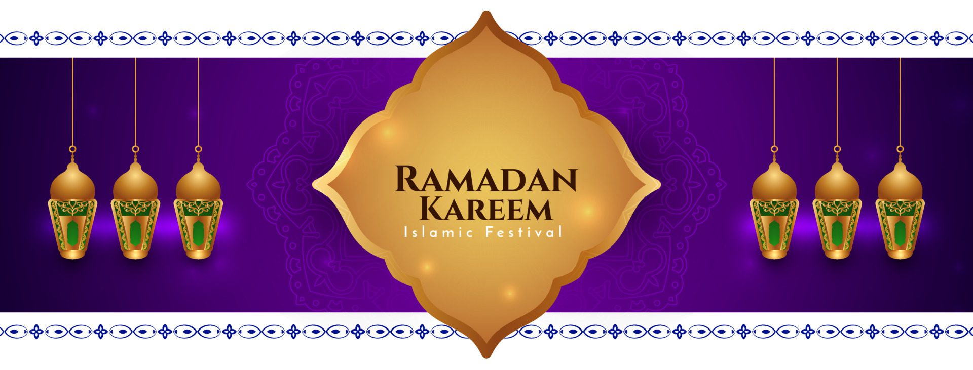 Ramadan Kareem islamic festival celebration cultural banner Free Vector