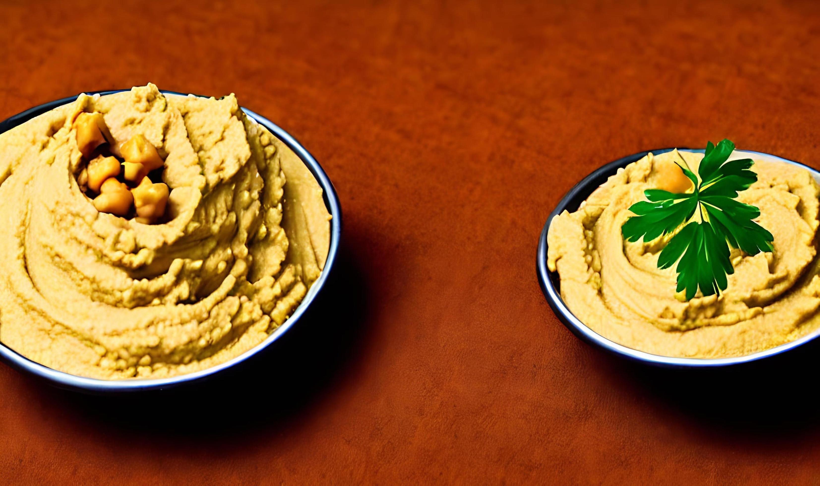 Healthy food. Traditional freshly made organic hummus. Stock Free