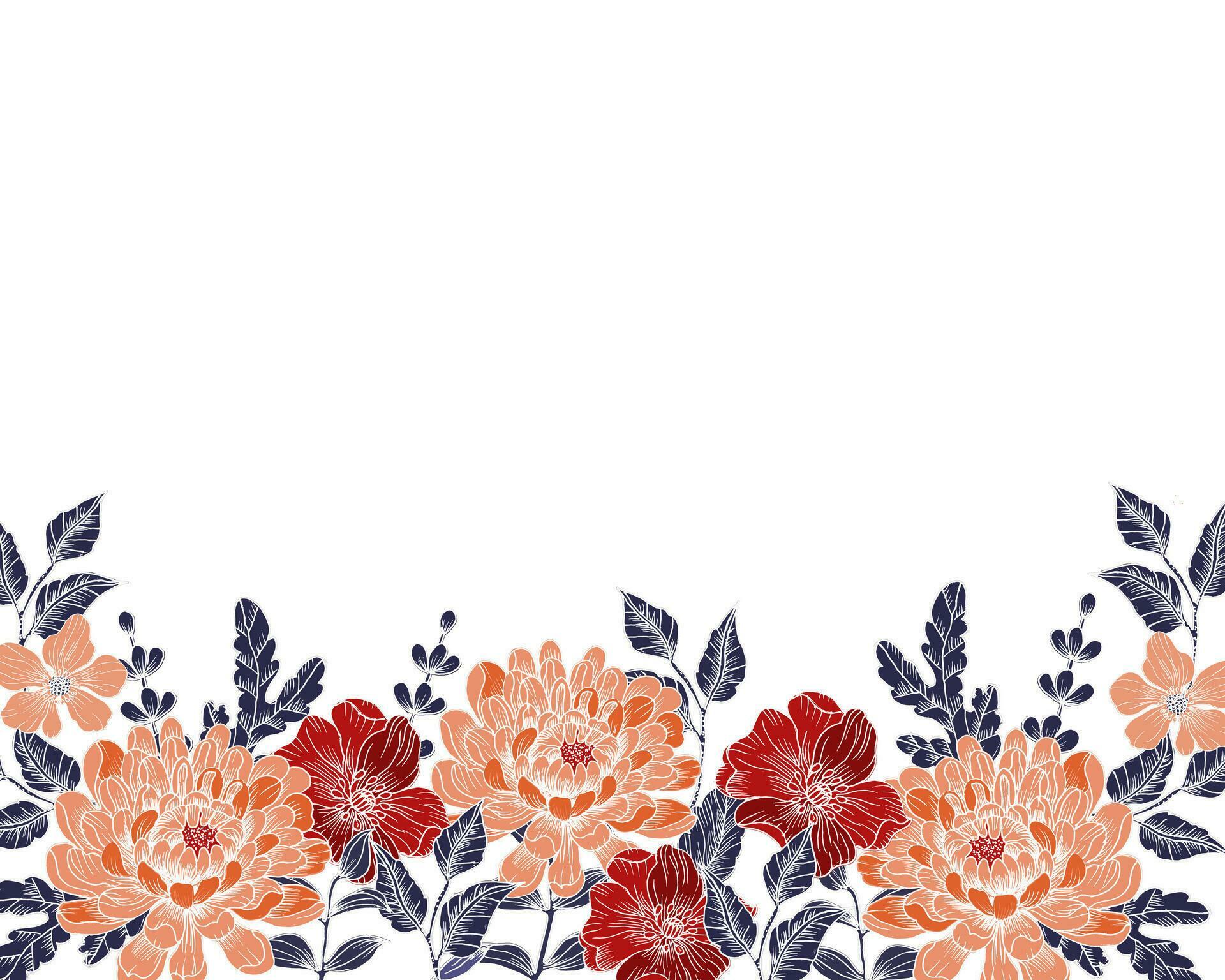 Hand Drawn Dahlia Flower Background Stock Free and Free SVG