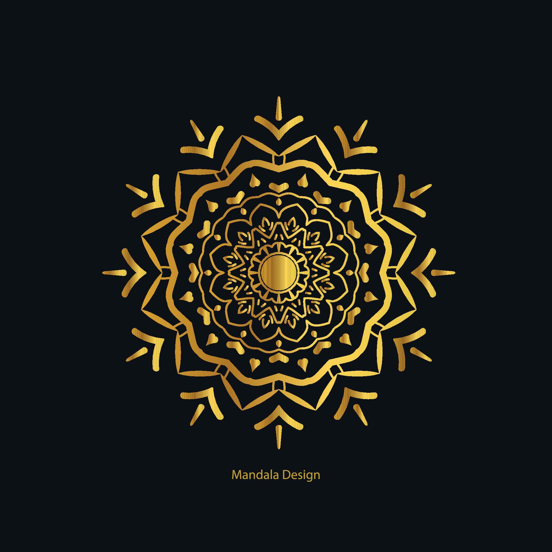 Set of gold mandalas with floral ornament pattern Free Vector