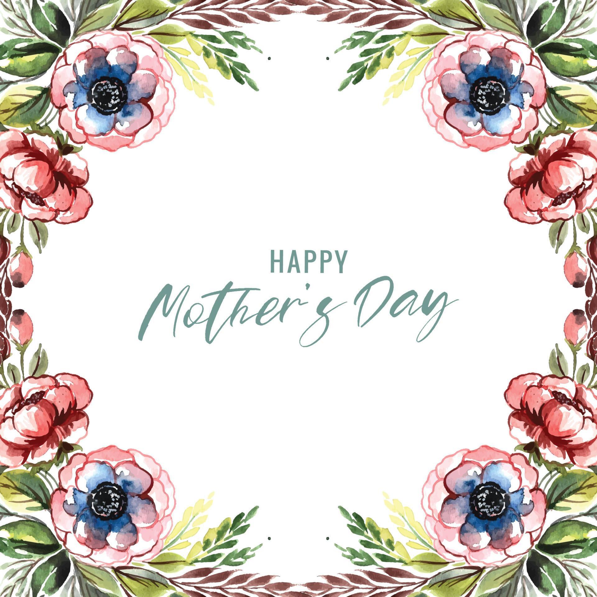 Happy mothers day beautiful greeting card decorative flowers background Stock Free