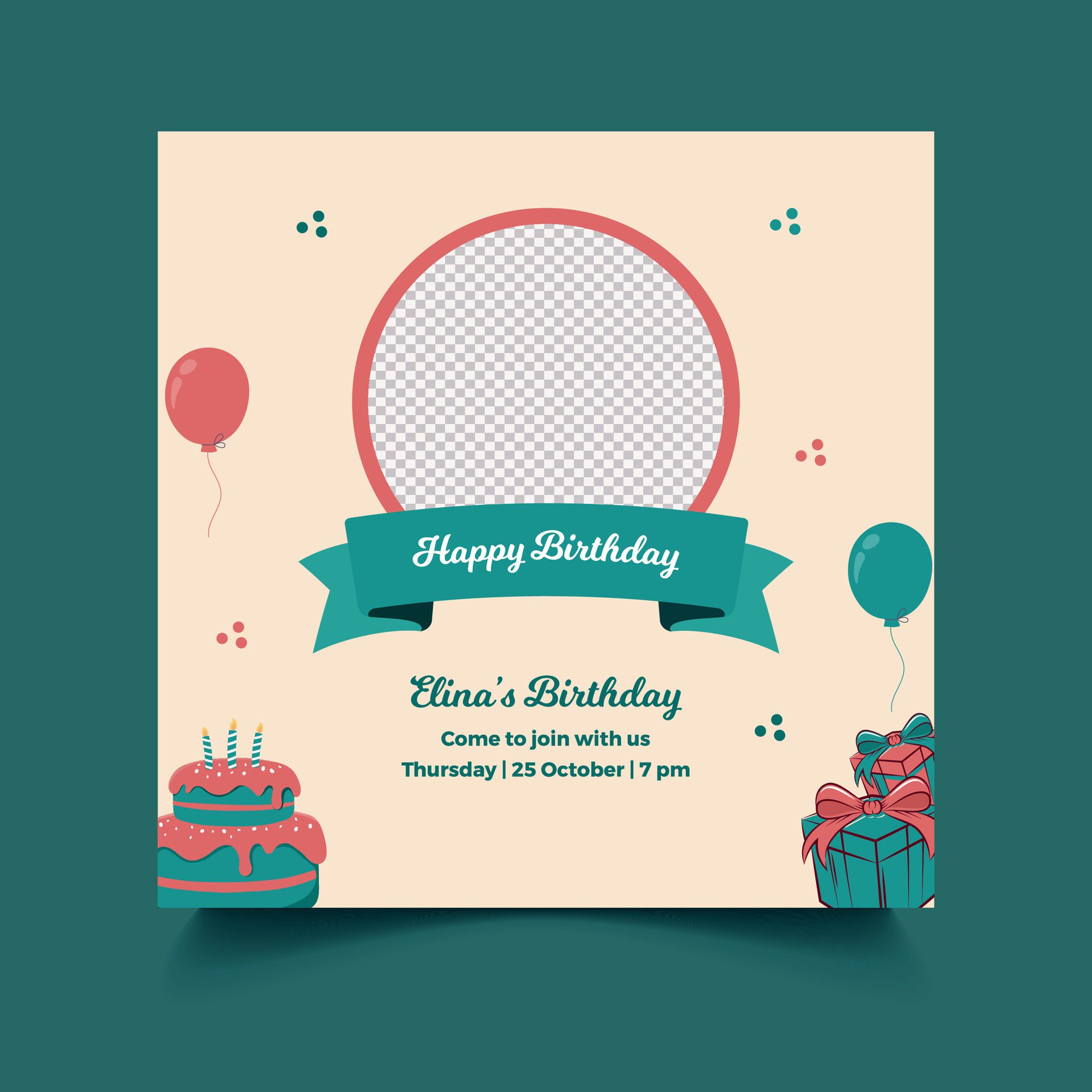 Happy birthday social media banner Pro Vector