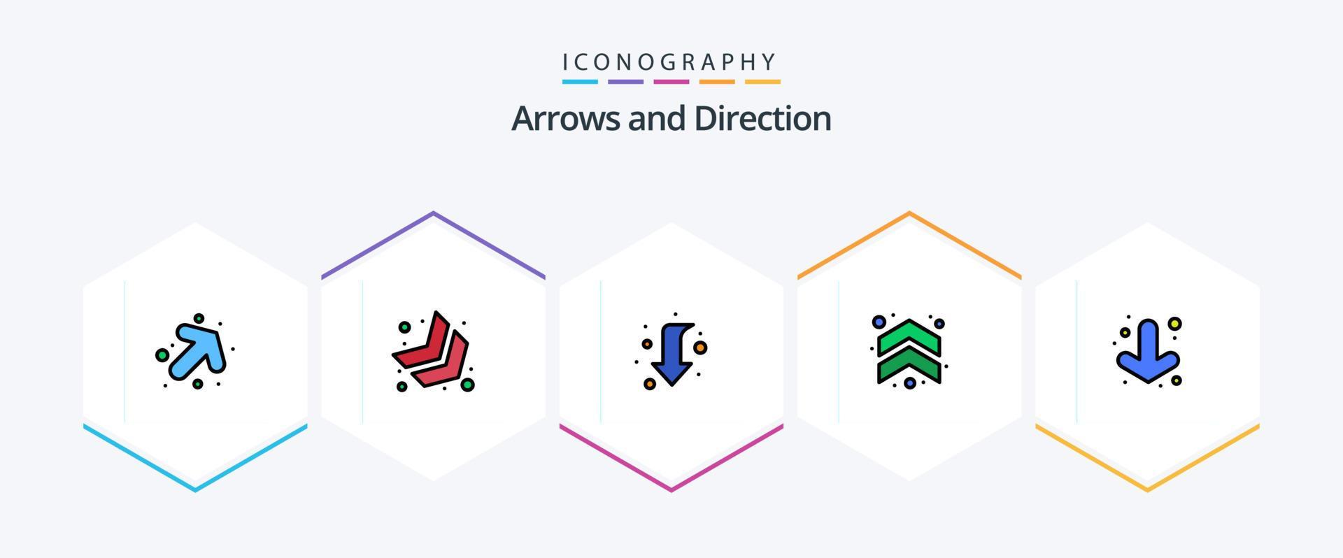 Arrow 25 FilledLine icon pack including . down. full. arrow. up Stock Free