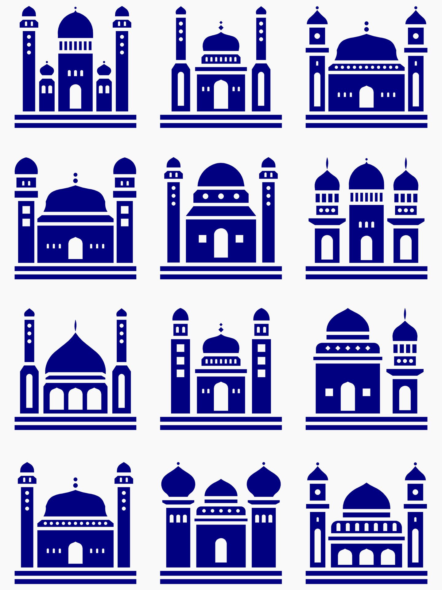 Mosque muslim pattern for decoration, background, panel, and cnc cutting Free Vector