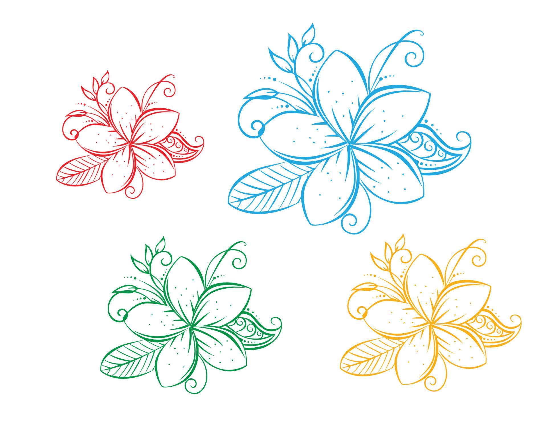 set of flowers vector design Stock Free