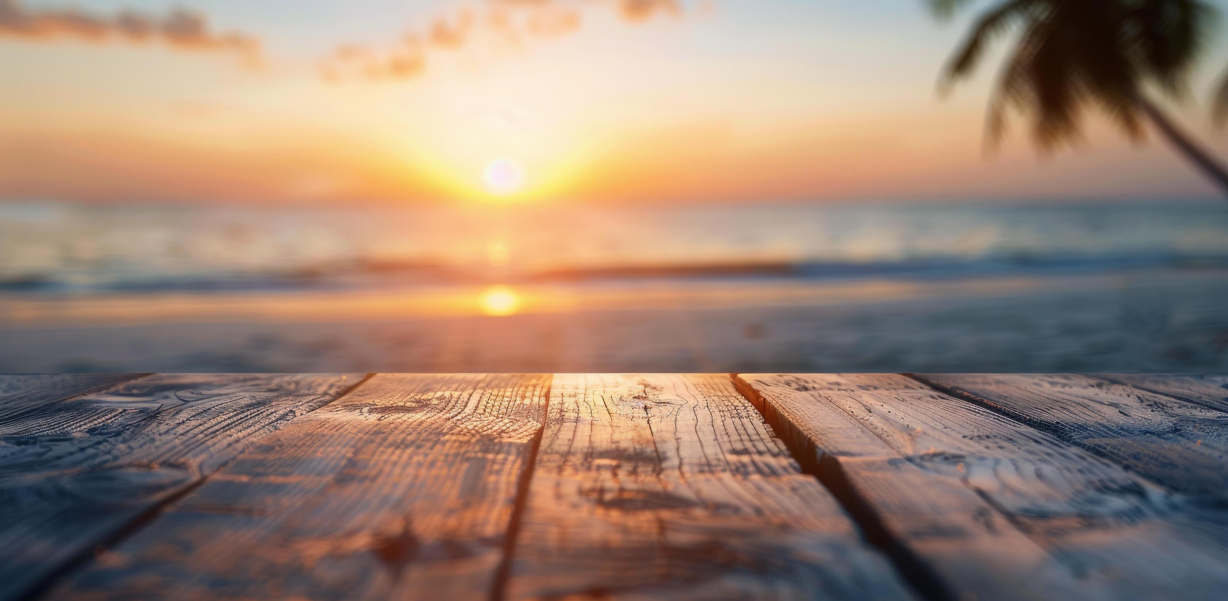 Refreshing Drink at Sunset on the Beach With Palm Trees in the Background Stock Free