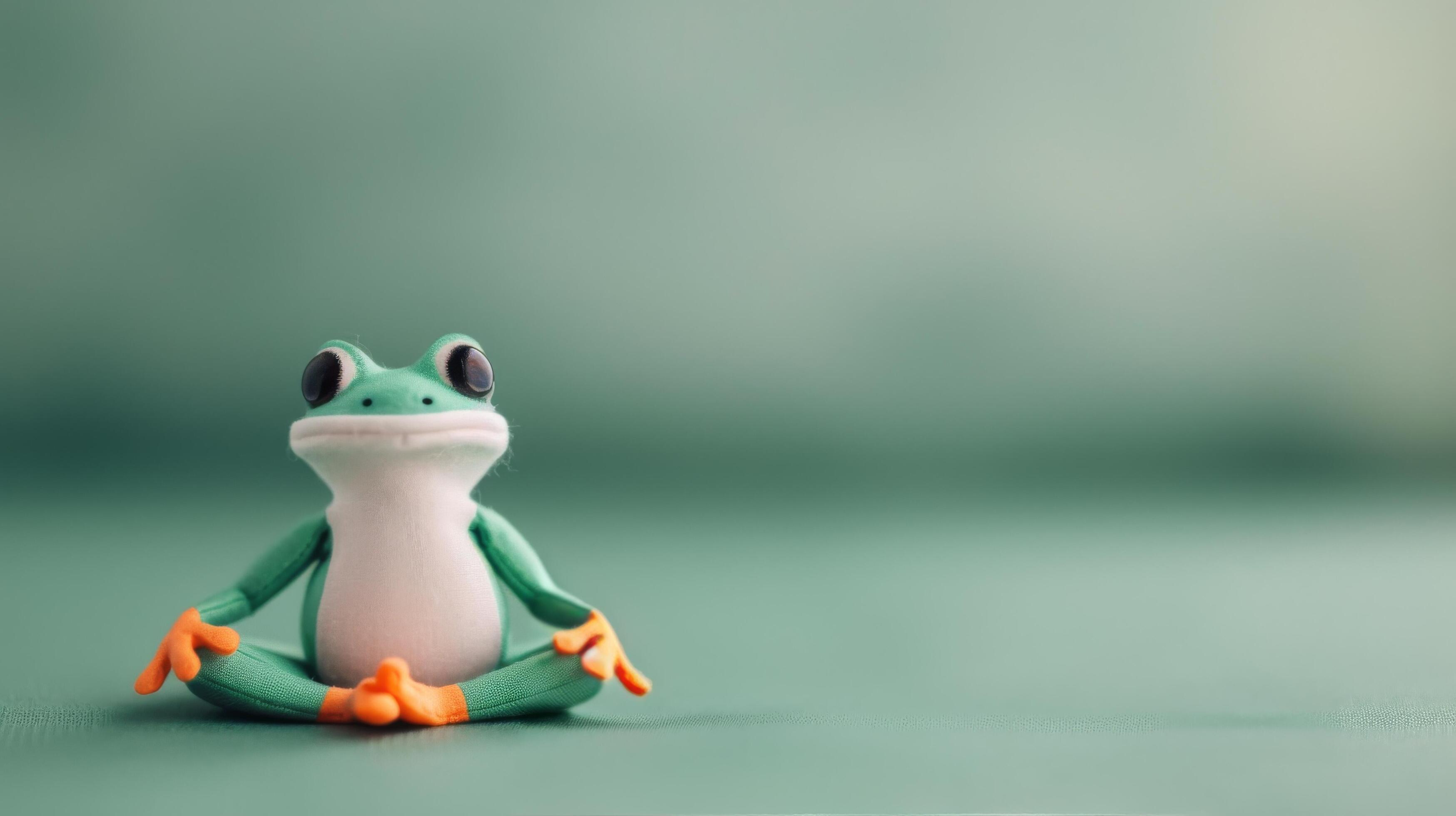 Green Frog Sitting Calmly on a Bright Surface With Soft Background Light Stock Free