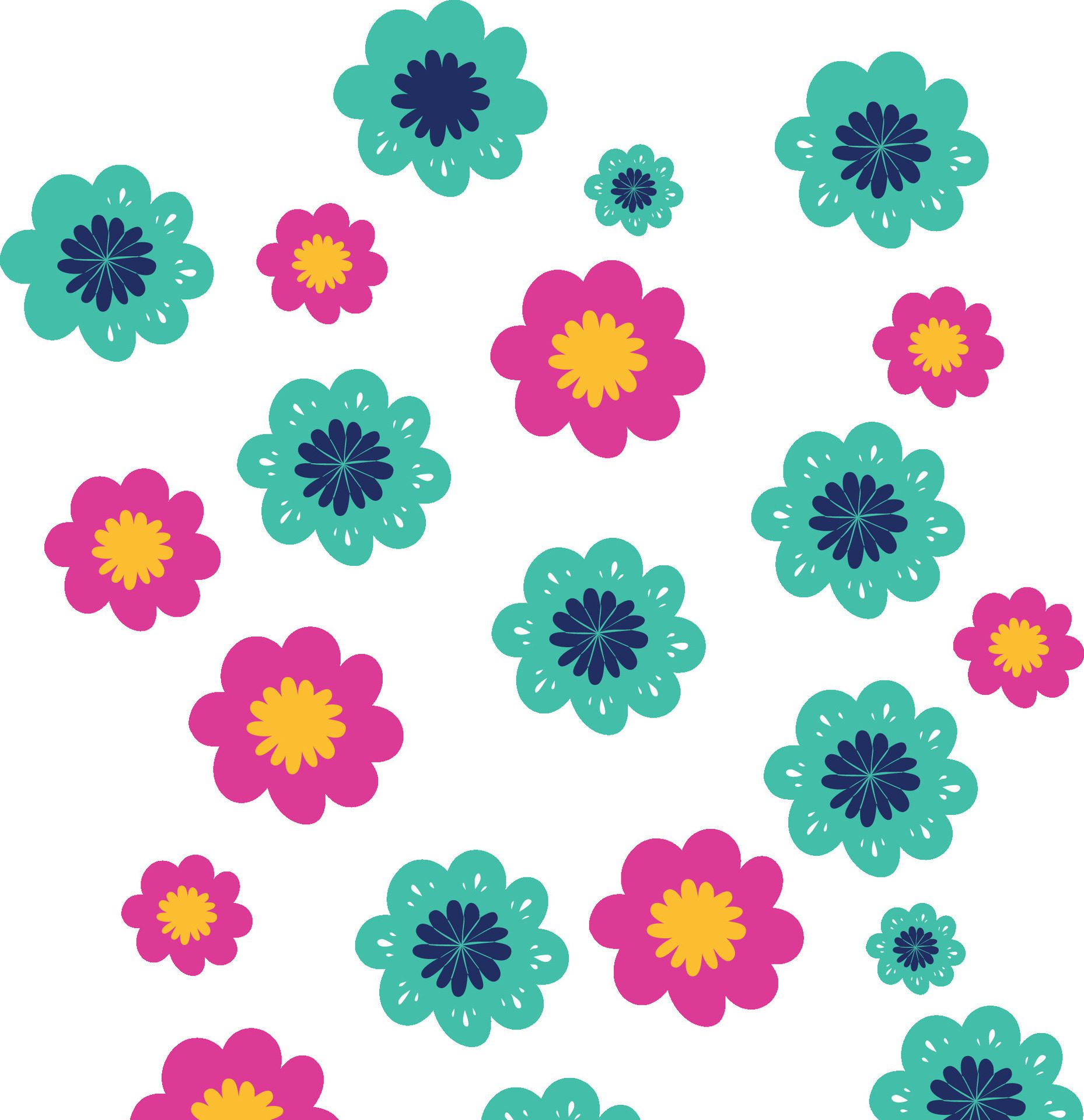 Colorful Flower Pattern isolated Icon illustration Free Vector