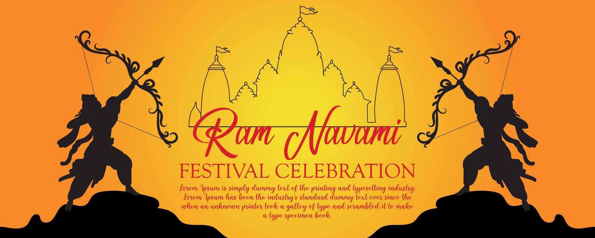 Happy Ram Navami cultural Banner Hindu festival vertical post wishes celebration card Ram Navami celebration background Free Vector